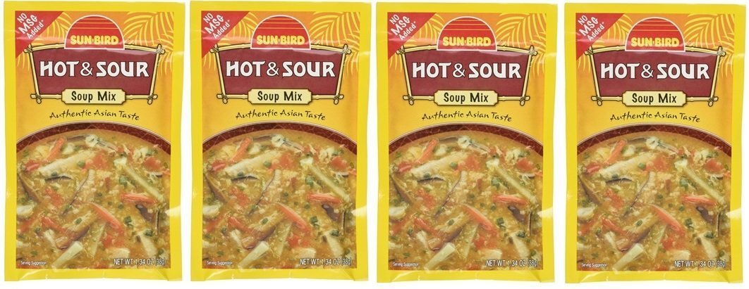 Hot and Sour Soup Mix Pack of 4 Easy Asian Recipe Fast Authentic Flavors 1.34oz