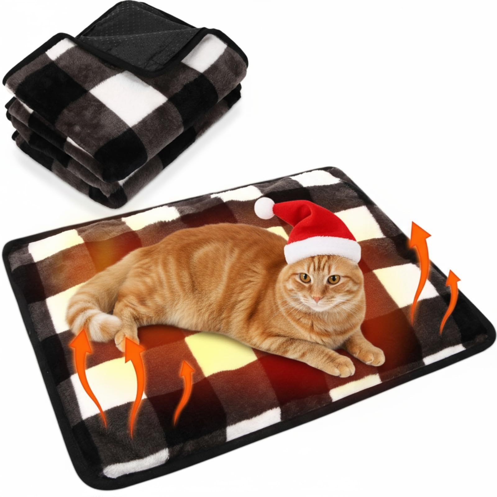 HunnmingRe 2 Pack Self Warming Cat Bed Self Heating Dog Pad Cat Warming Pad T...