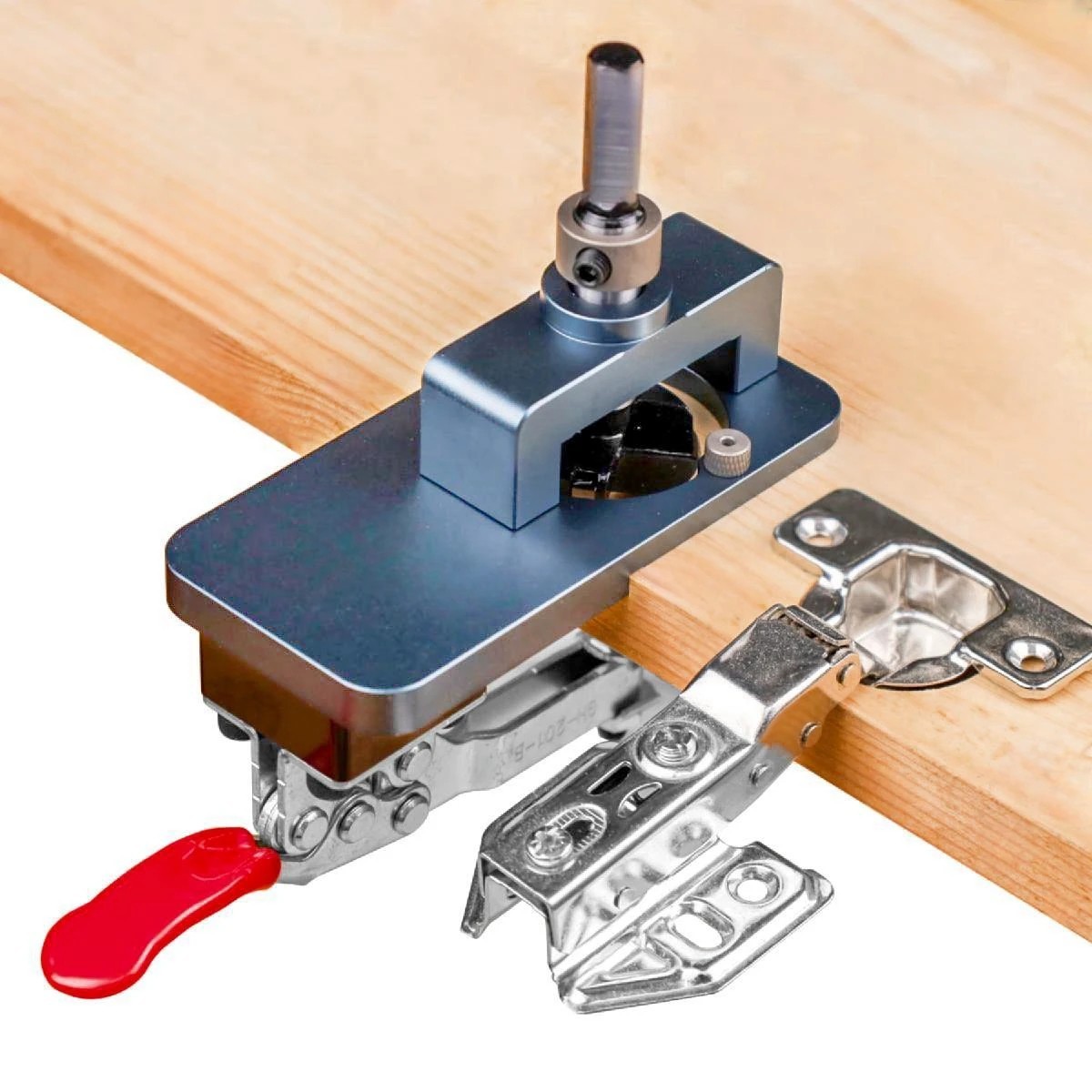 Cabinet Hinge Jig Set - 35mm Hole Locator & Drilling Guide