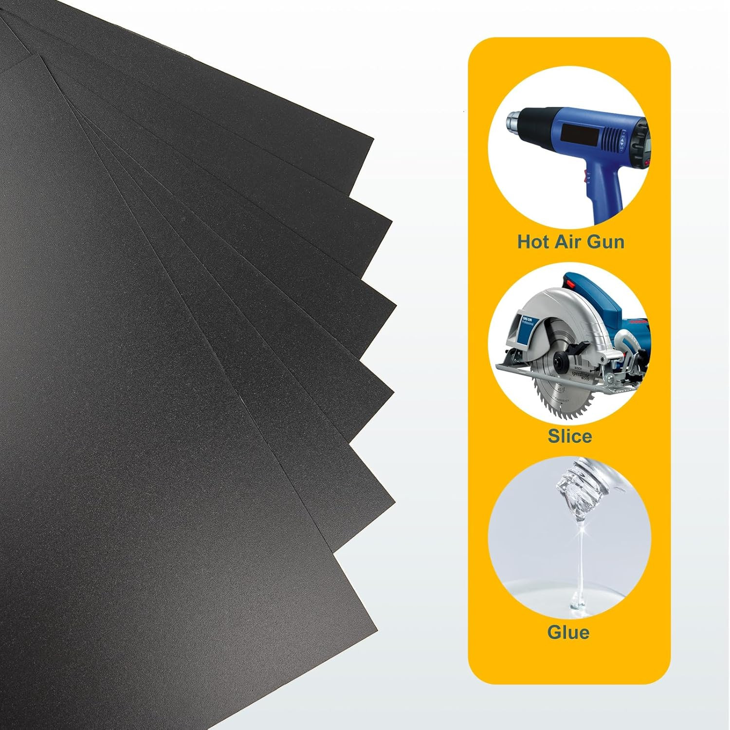 6 Pack Black Plastic Sheets 8x12 Inch 0.04in Flexible DIY Craft Panels