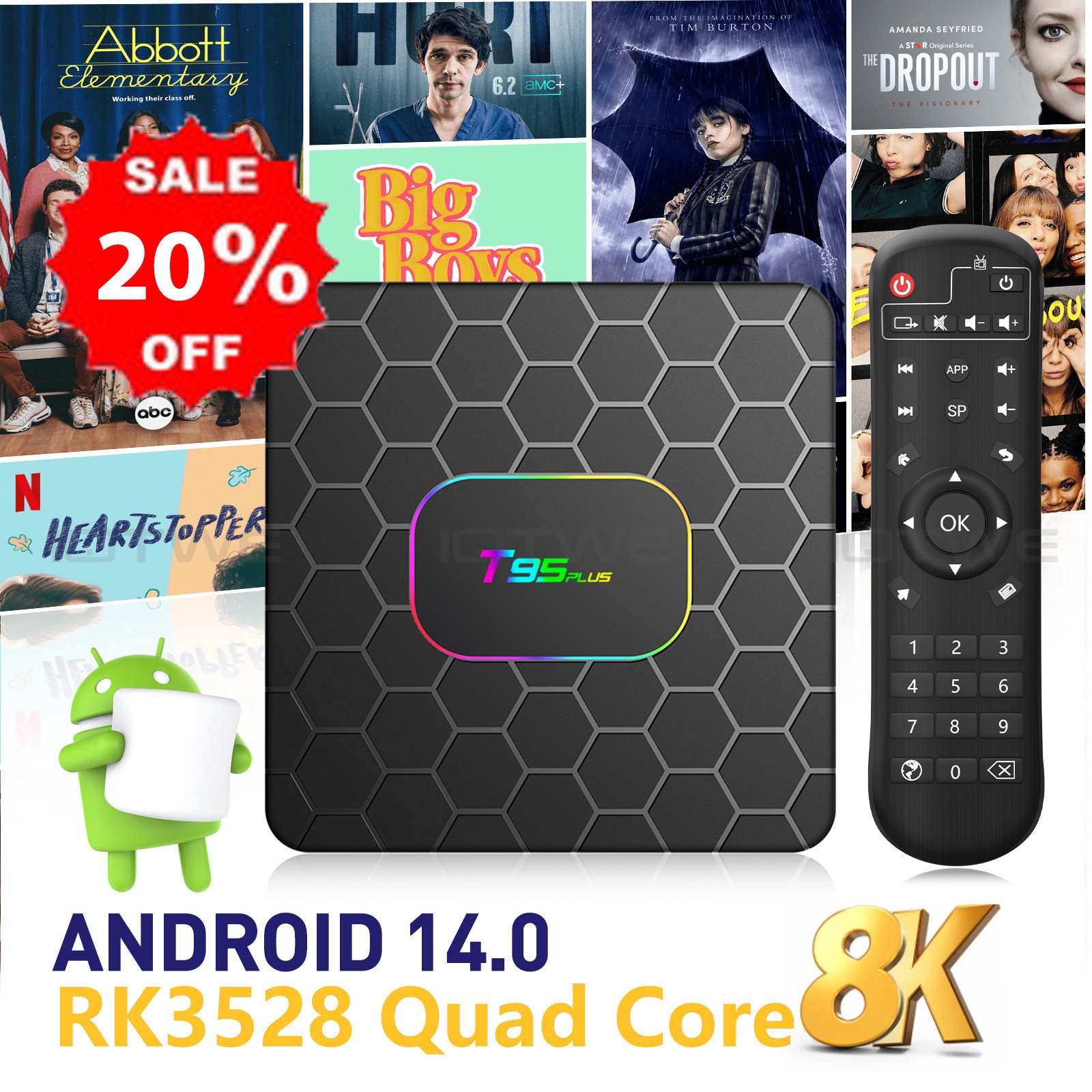 Smart TV BOX Android14 128GB 64GB WIFI6 2.4G/5G Media Player Octa Core NEW 2025