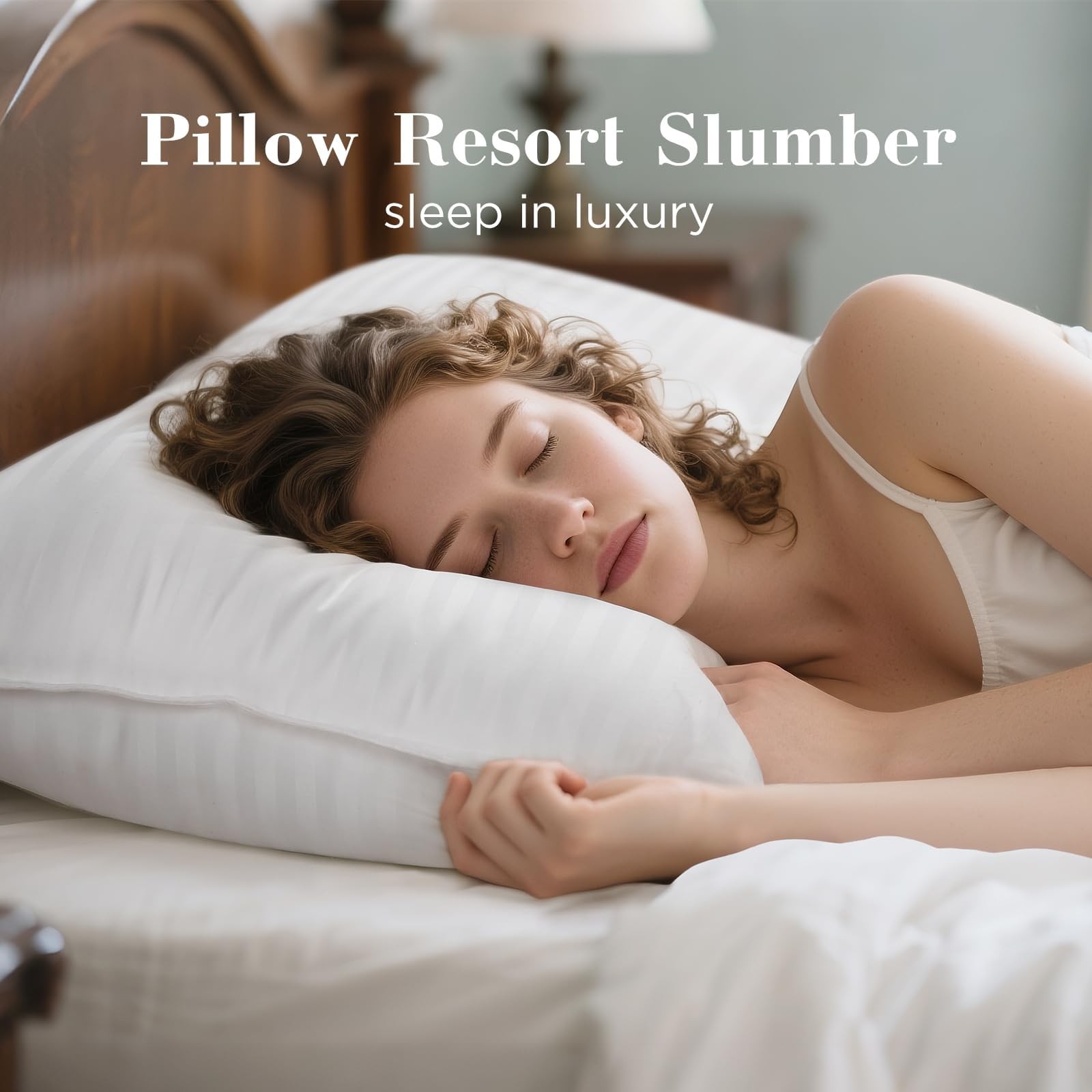 Queen Pillows Set 2 Hotel Soft Down Alternative Microfiber Sleep Support 20 x 27