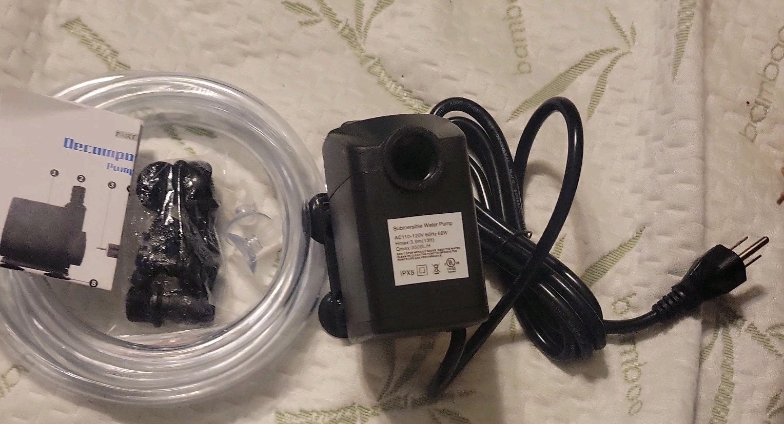 CWKJ Fountain Pump, 880GPH Submersible Water Pump, Durable 60W Outdoor Fountain