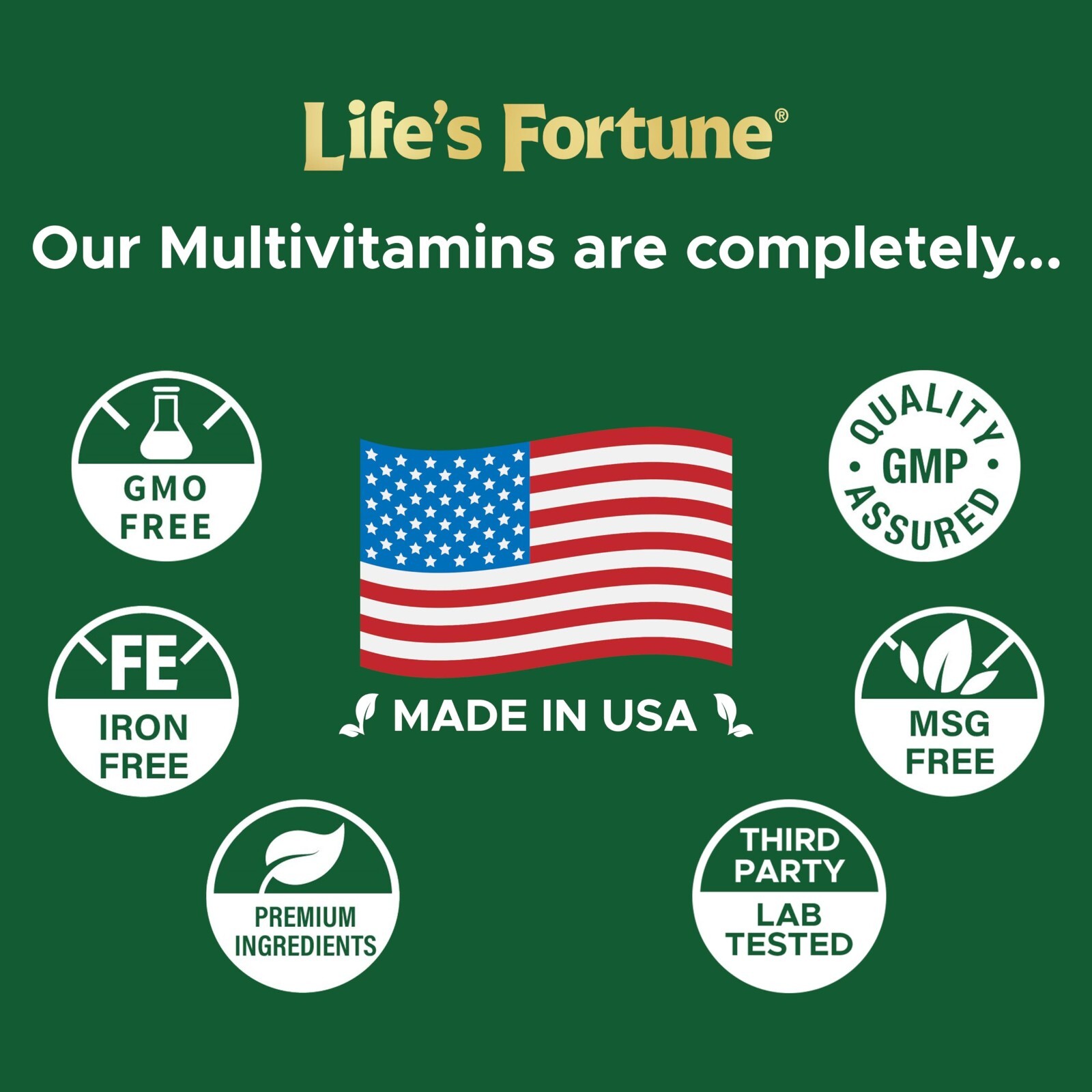 Life's Fortune Multi Vitamin Mineral Natural Energy 180