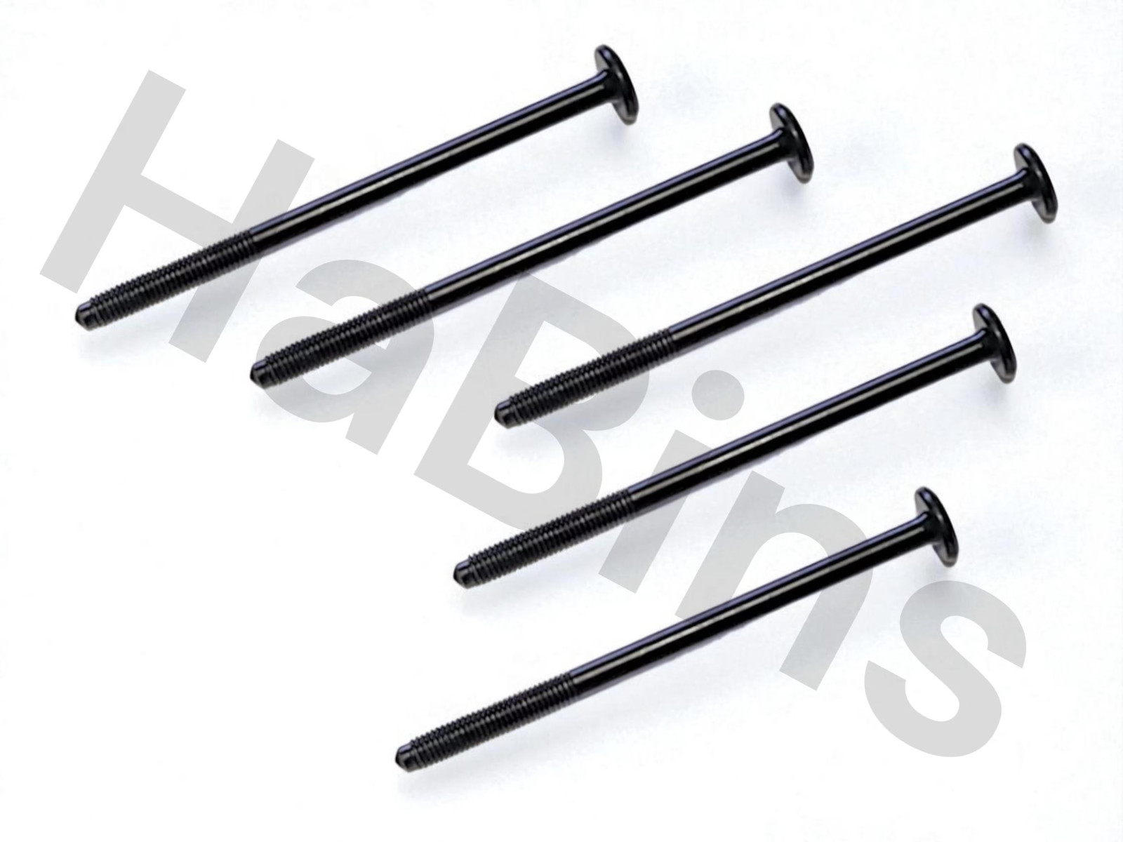 122604 x 4 IKEA Long Screws / Bolts with HEX Head, in Black, M6