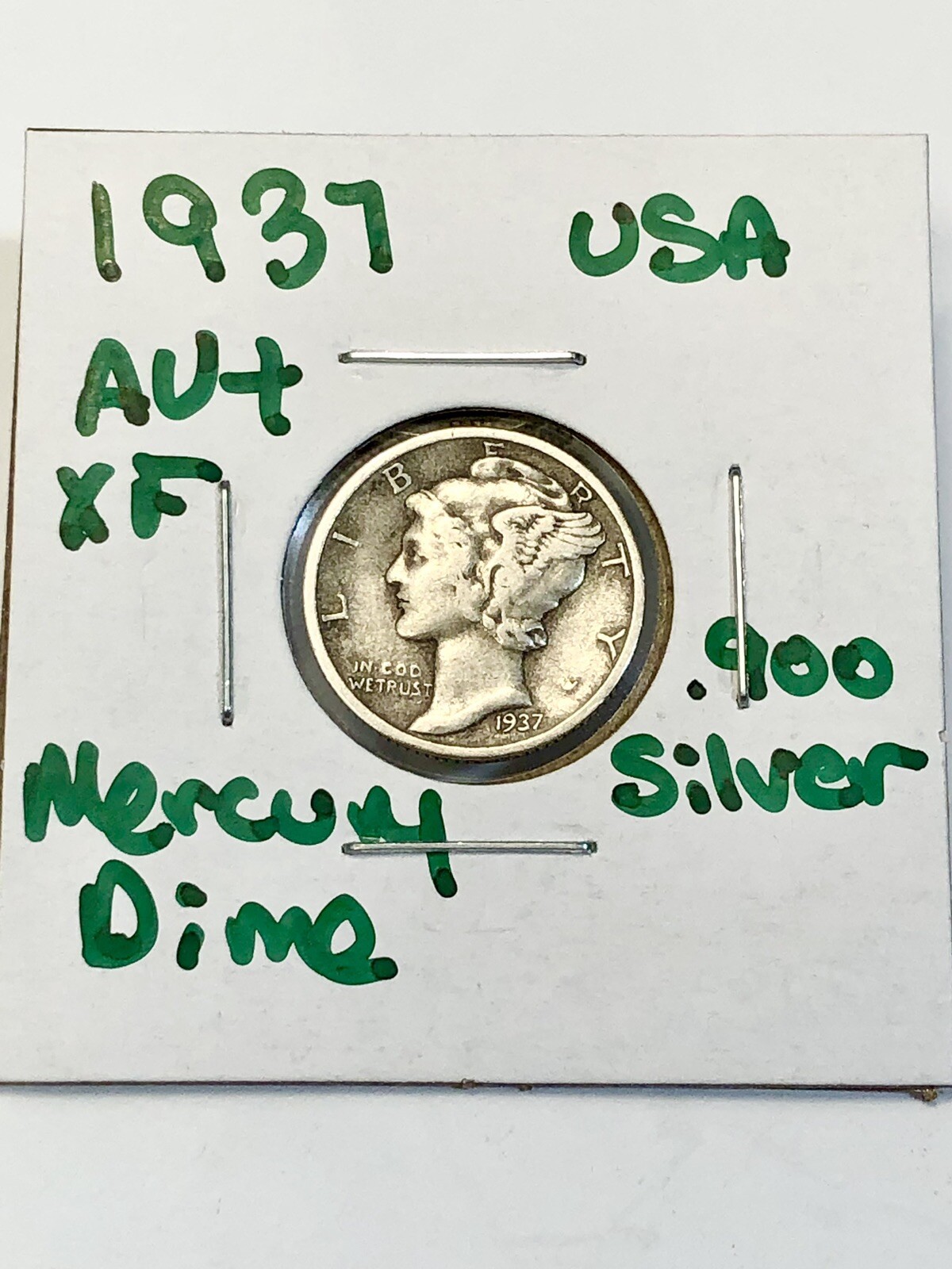 1937 P Philadelphia Mint 90% Silver Mercury Dime US Coin