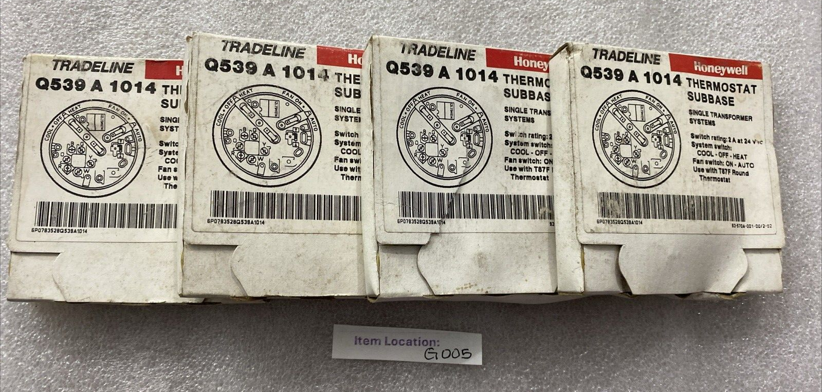 Honeywell Tradeline Thermostat Subbase Q539A 1014 LOT OF 4
