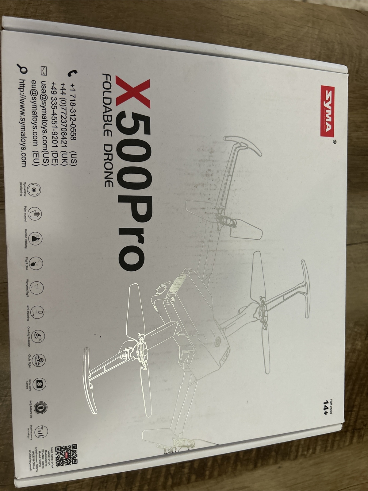 SYMA X500 PRO FOLDABLE DRONE W/ CAMERA AND CONTROLLER 2 BATTERIES IN CASE MANUAL