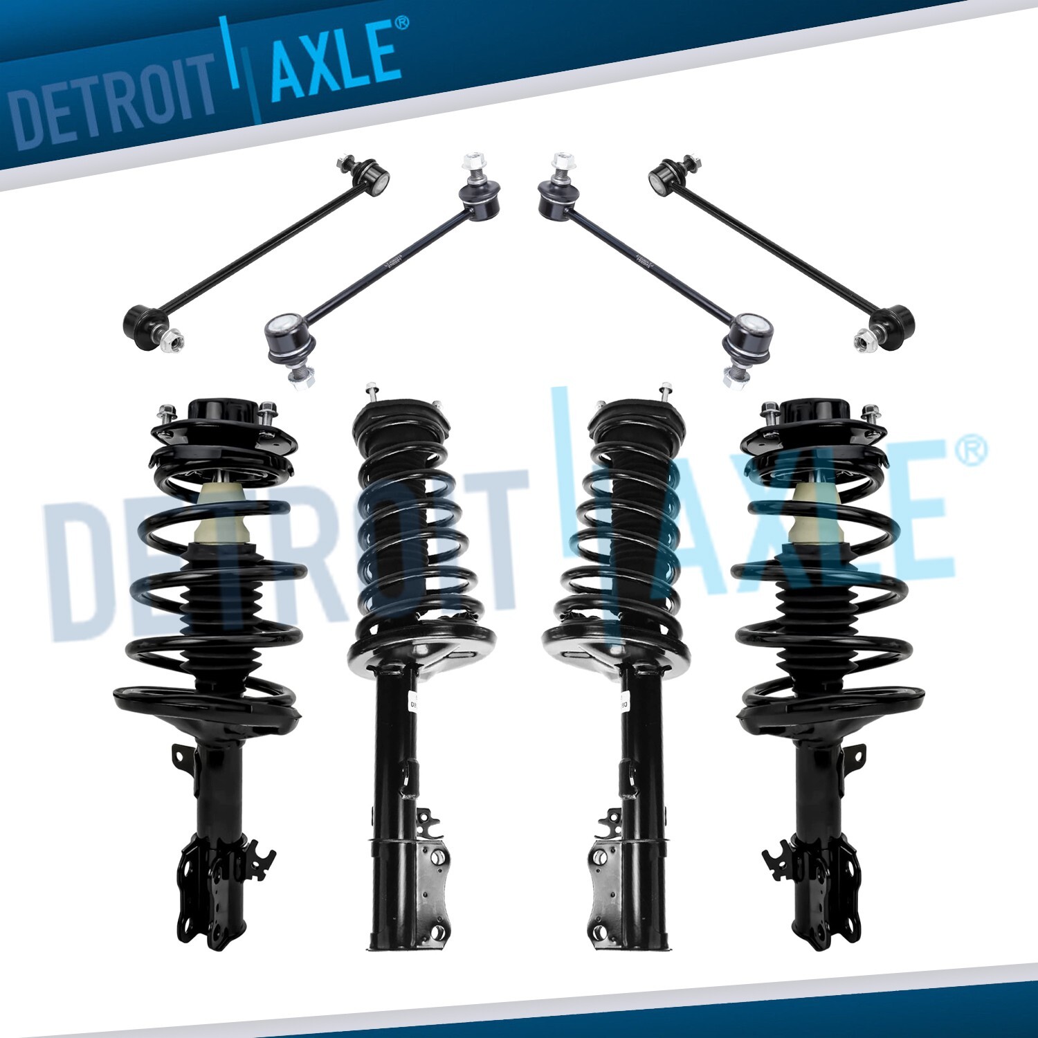 Front Rear Struts w/ Coil Spring Sway Bars for 1997 - 2001 Toyota Camry Solara