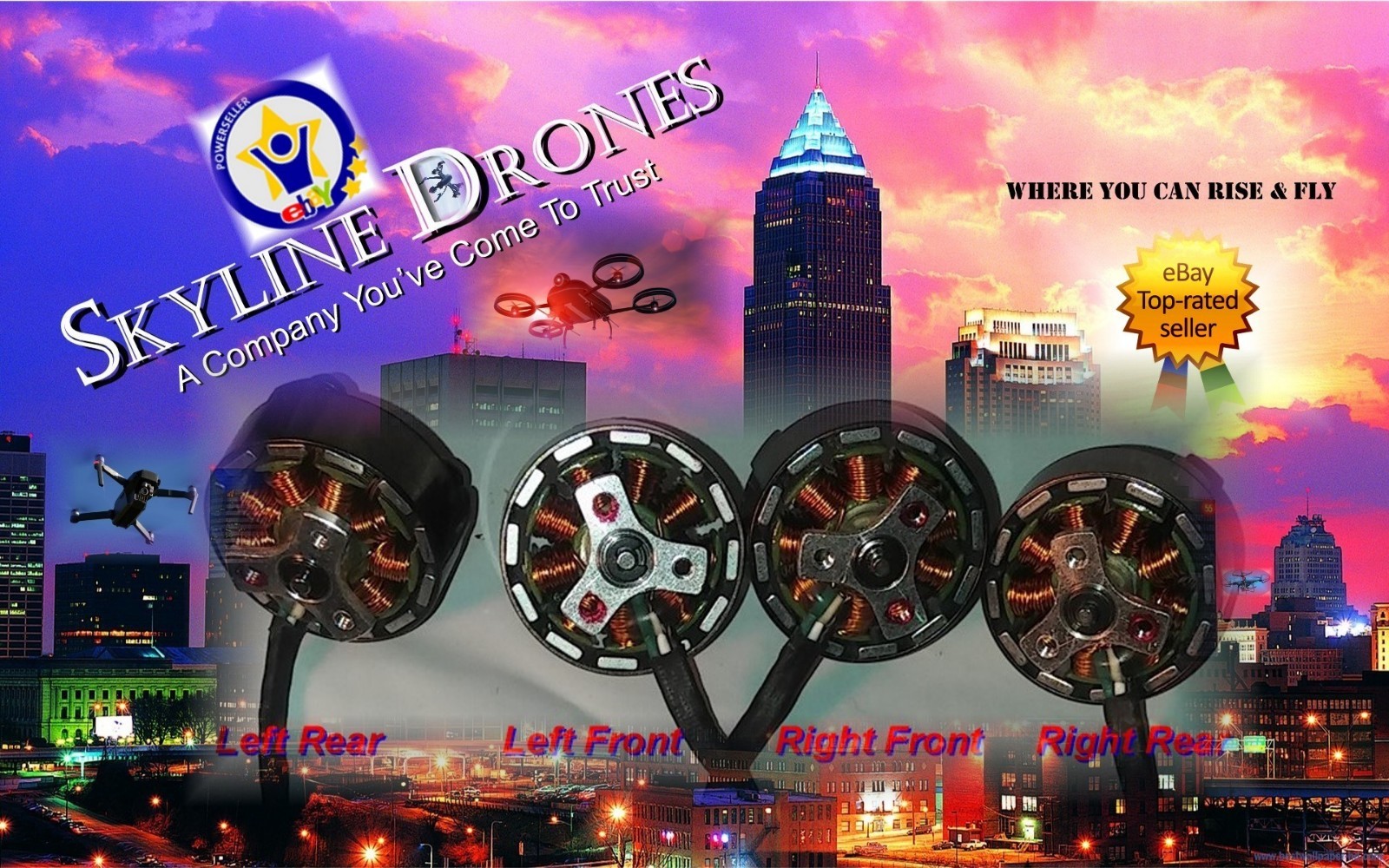 PARROT BEBOP 1 Drone......FULL Four ( 4 ) MOTOR KIT