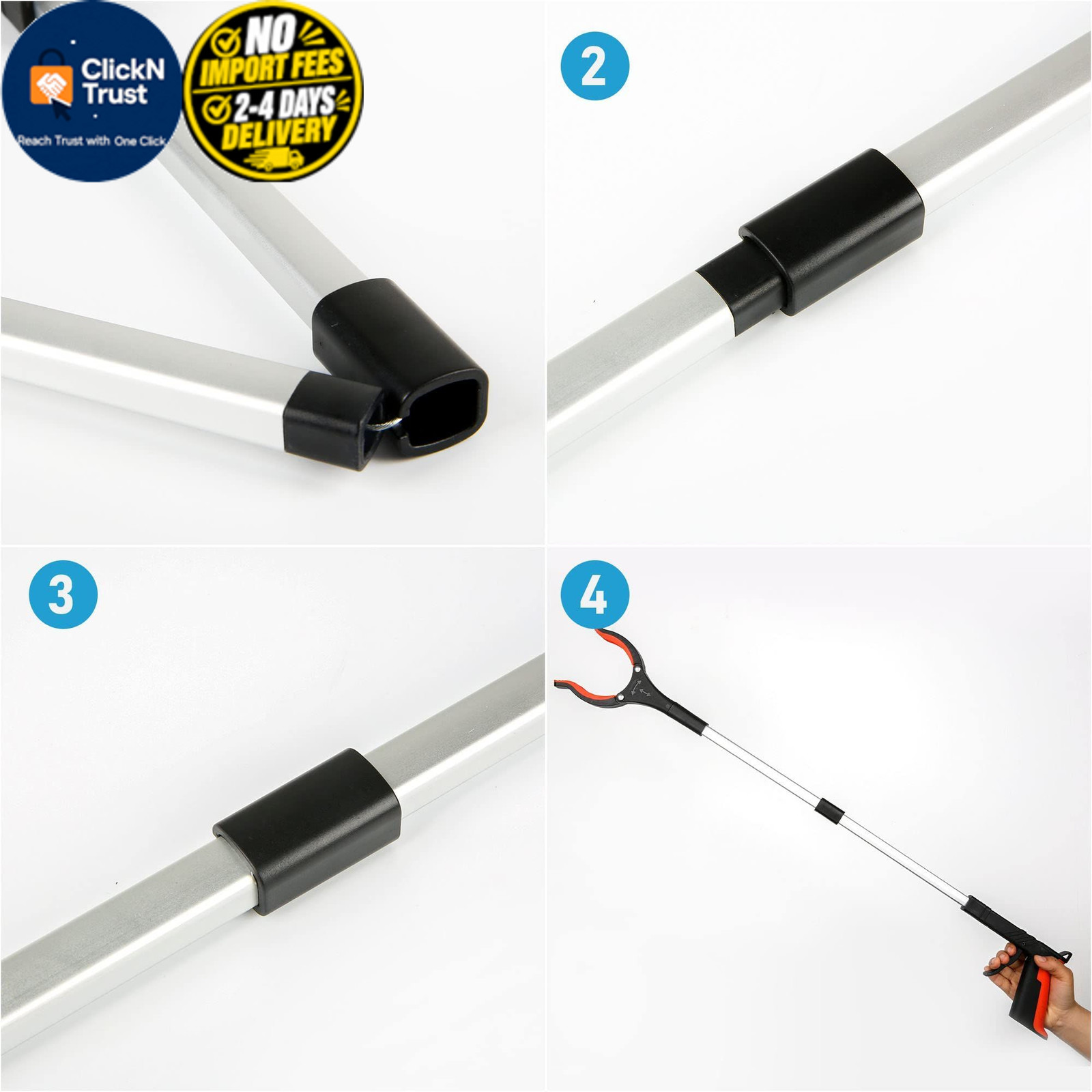 Grabber Reacher Tool, Orange, 32", Foldable Orange1