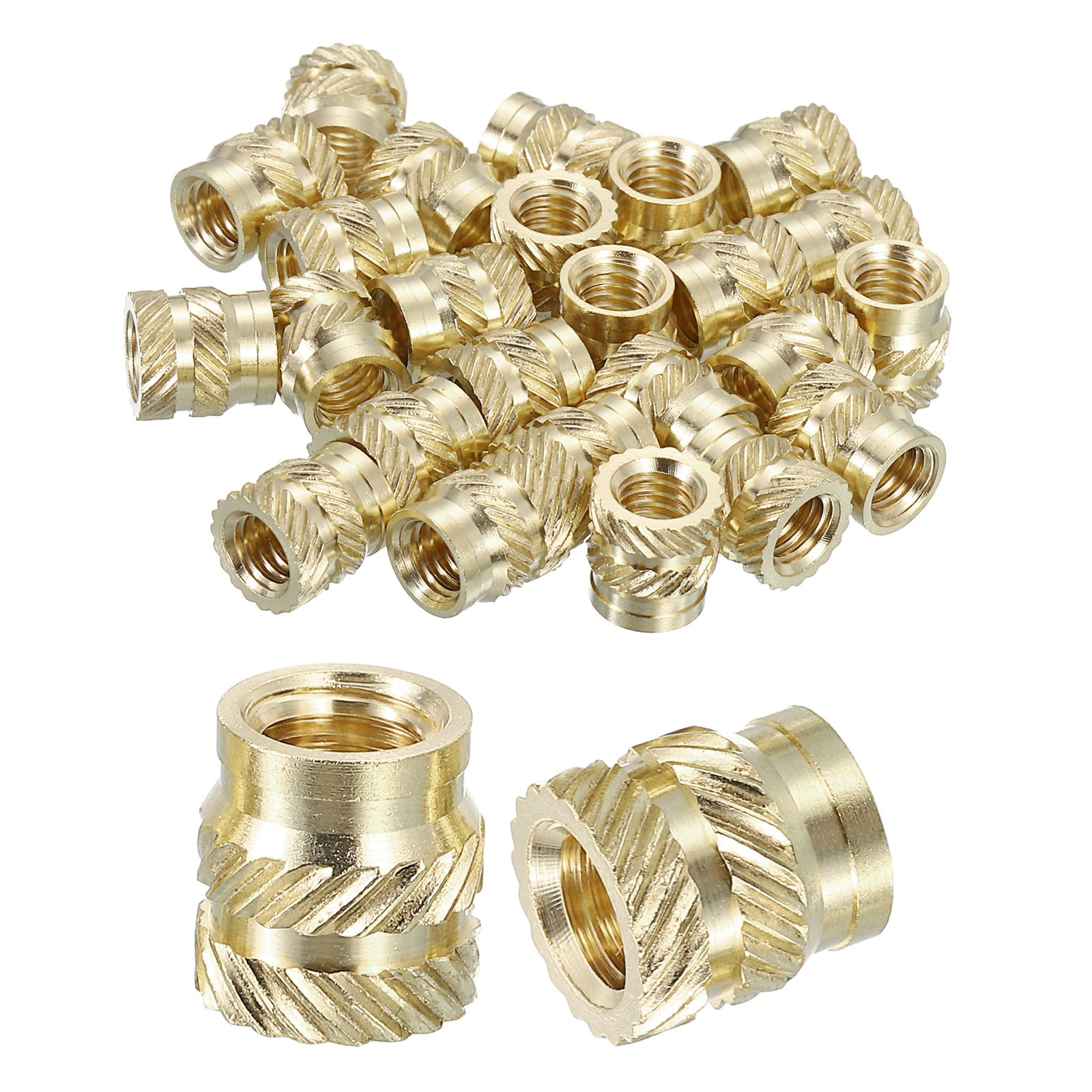 Knurled Insert Nuts, 30pcs M6 x 9.5mm Length x 9mm OD 3D Printing Brass Nuts
