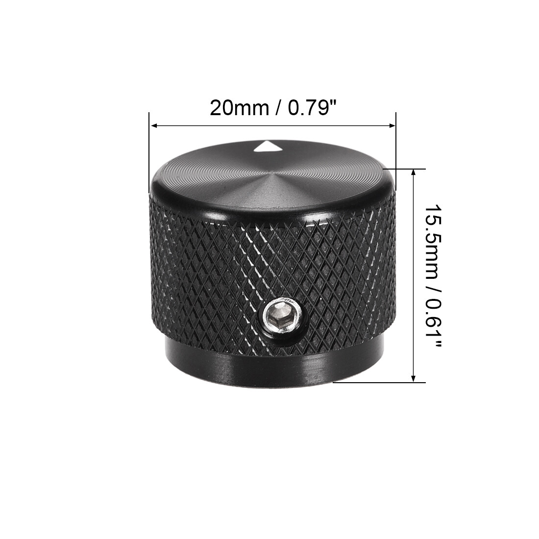 2pcs Volume Control Knobs Amplifier Guitar Potentiometer Finish Black Aluminum