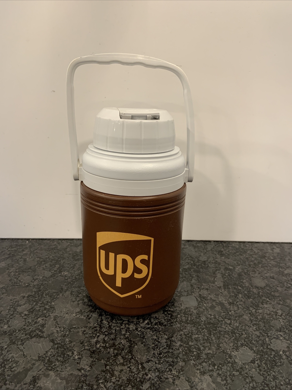 Coleman UPS Brown Thermos Water Cooler Jug w/ Handle United Parcel Service