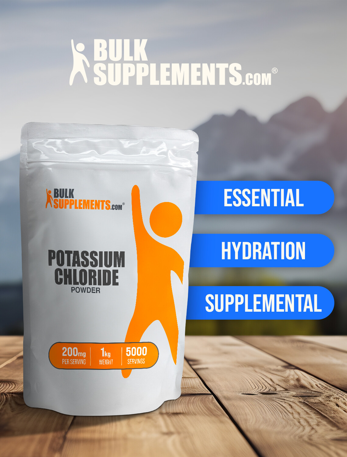 BulkSupplements Potassium Chloride Powder - Electrolyte Supplement