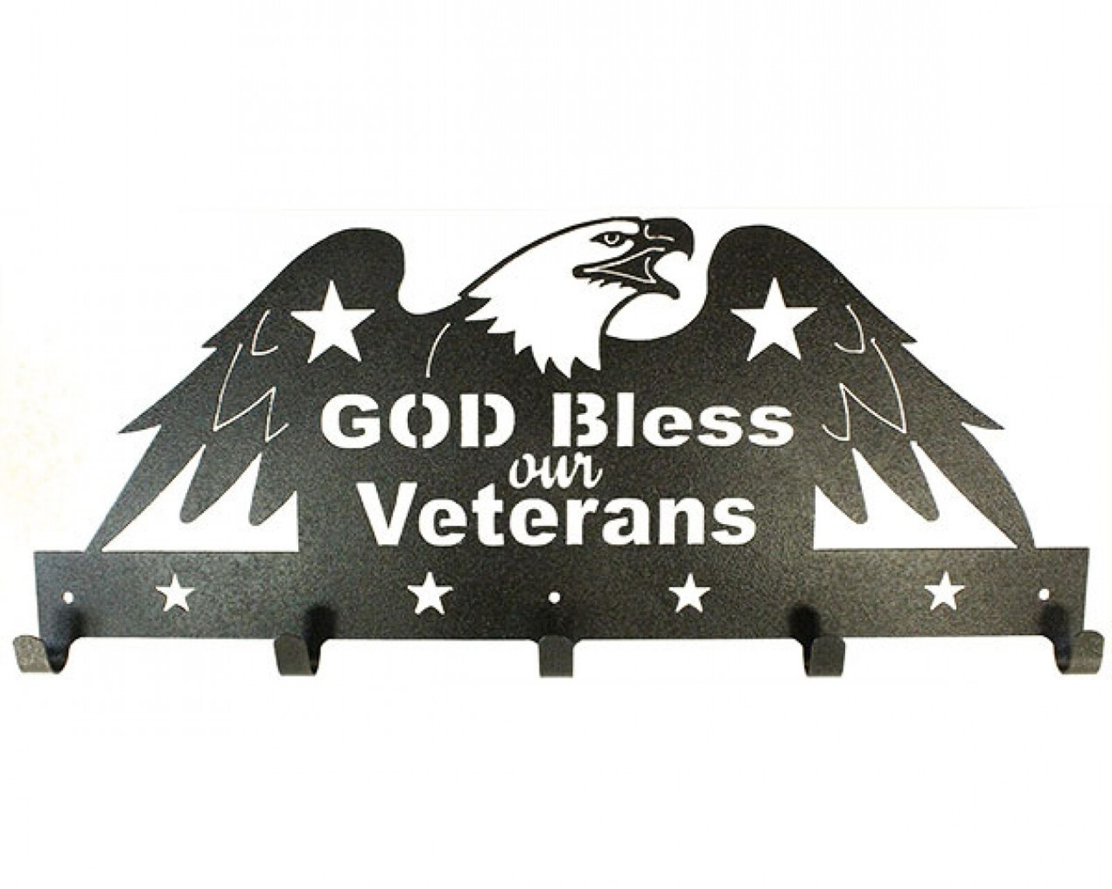 Classic  Motifs 22 Inch God Bless Our Veterans Charcoal Craft Hanger