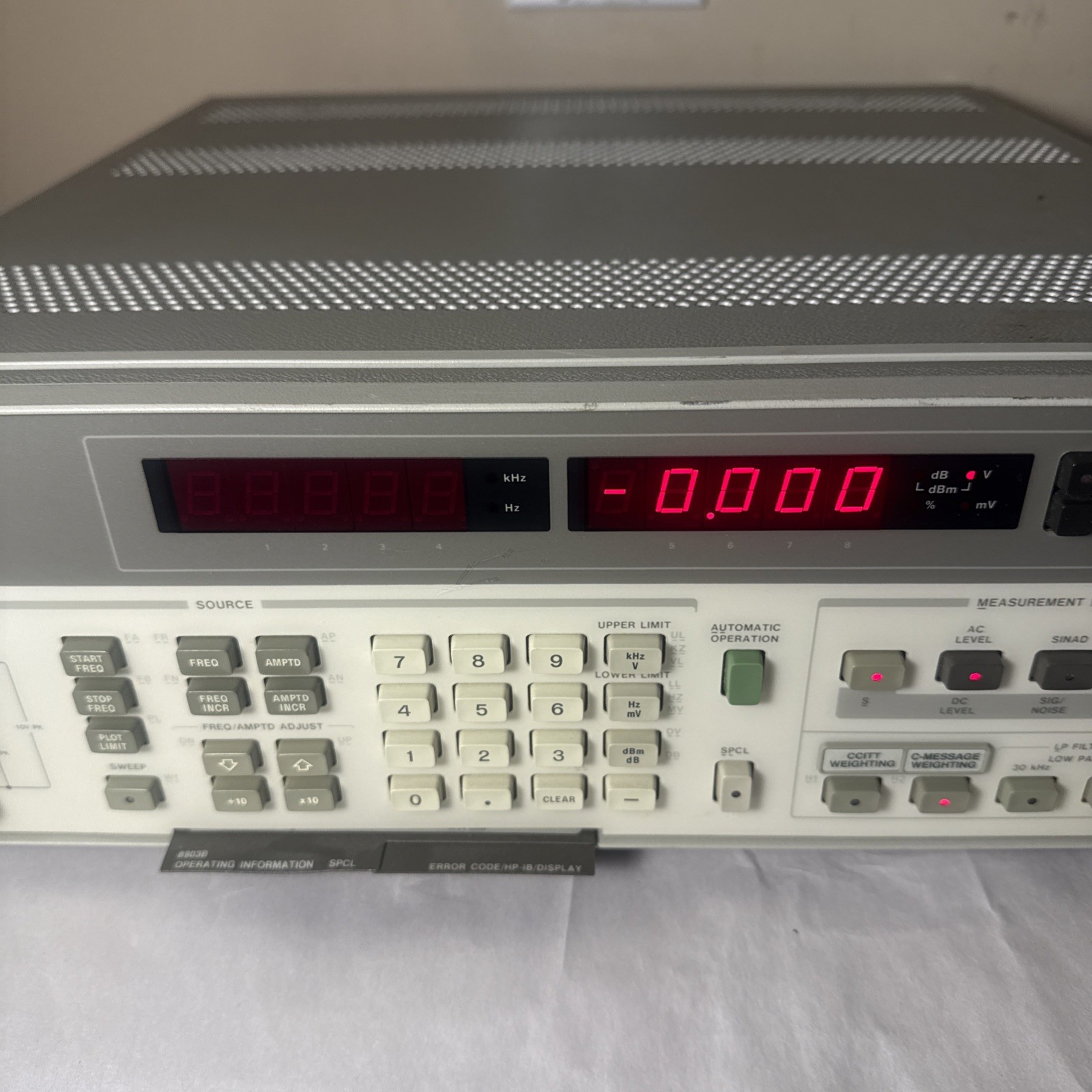 HP 8903B Audio Analyzer READ