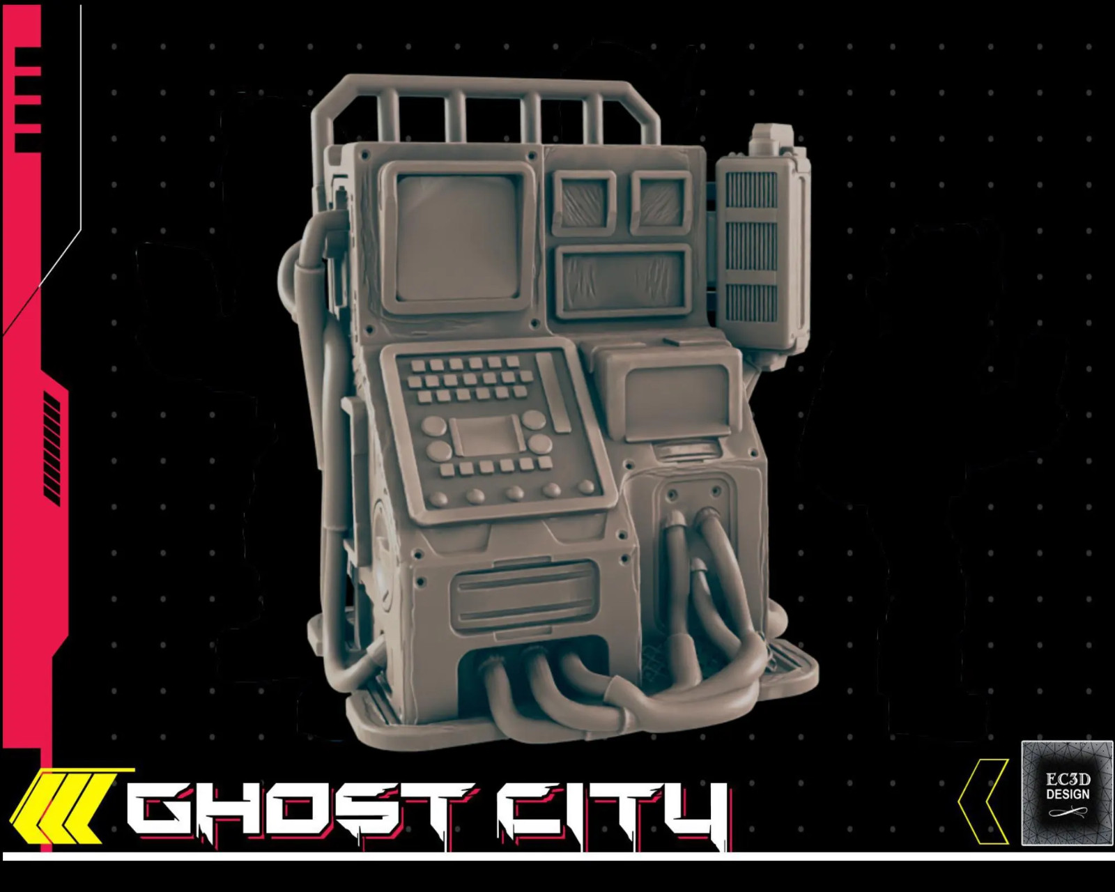 Computer Terminal B - Cyberpunk/Sci-Fi  - 28mm or 32mm - Ghost City