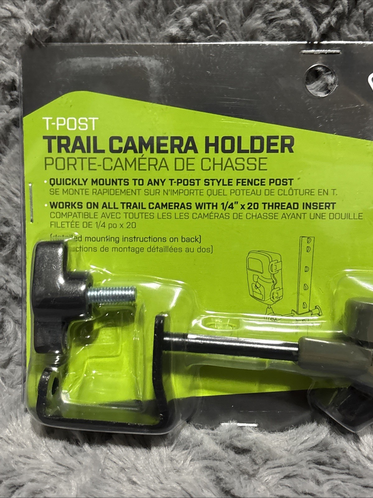 HME T-Post Trail Camera Holder For 1/4 X 20 Thread Insert Trail Cams