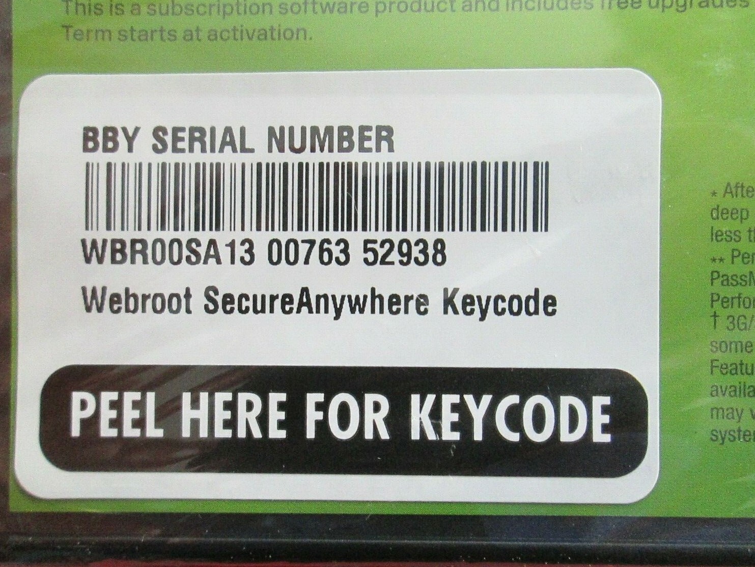 WEBROOT Secure Anywhere Windows 8 Mac PC Mobile, Protects 3 DEVICES BRAND NEW