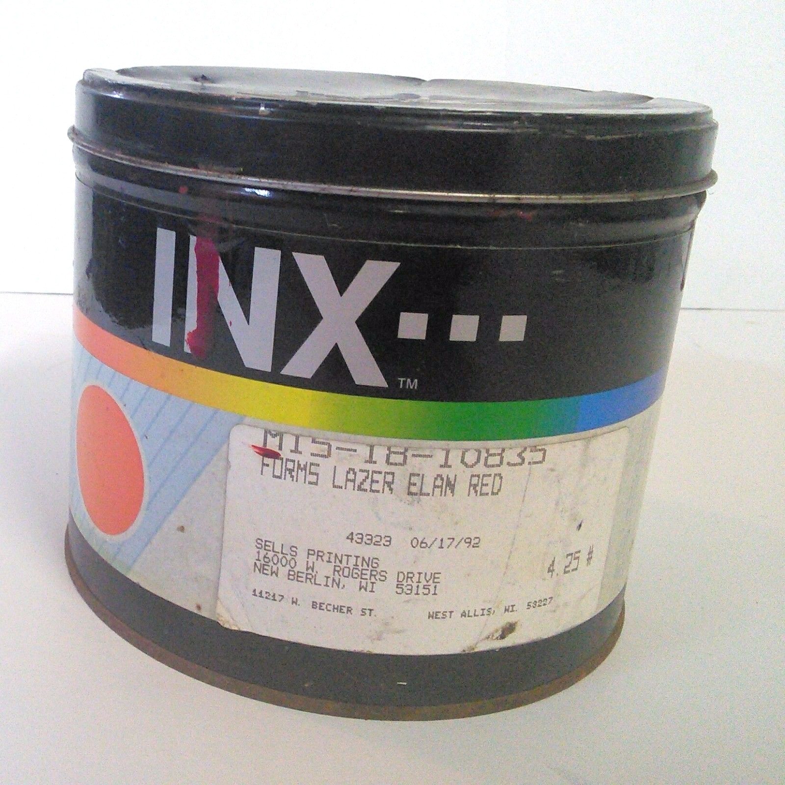 INX Oil-Based Printing Ink: 4 lb.: Lazer Elan Red