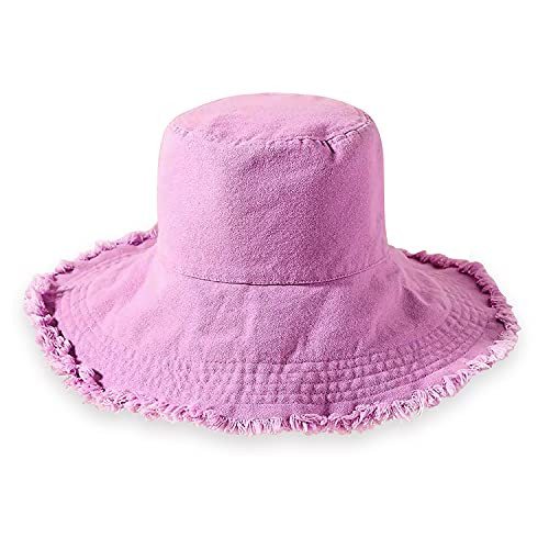 Bucket Hats for Women Wide Brim Summer Travel Packable Cotton One Size Pink
