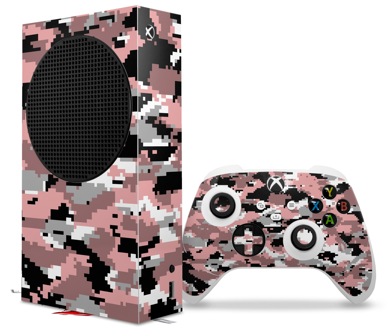Skin Wrap for XBOX Series S Console Controller Digital Camo Pink