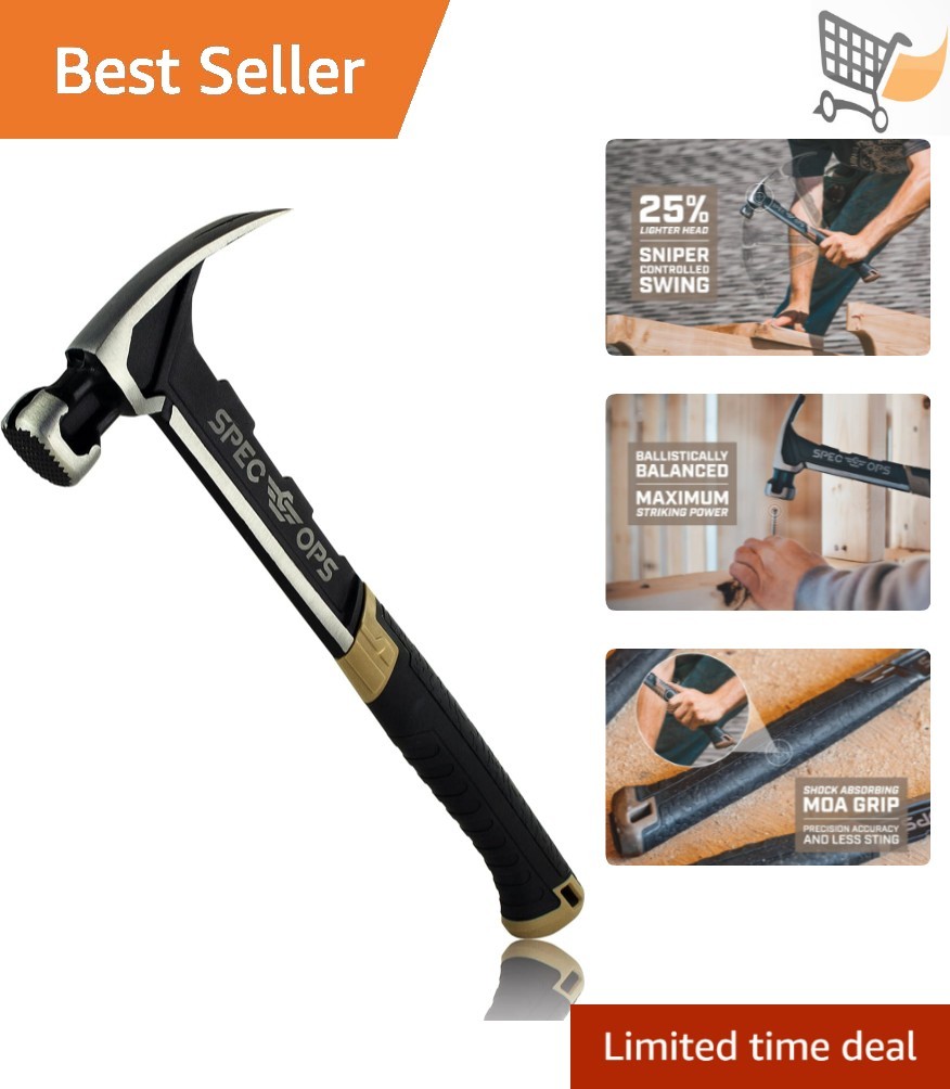Framing Hammer Carbon Steel 22 oz Rip Claw Milled Face Shock Grip Professional