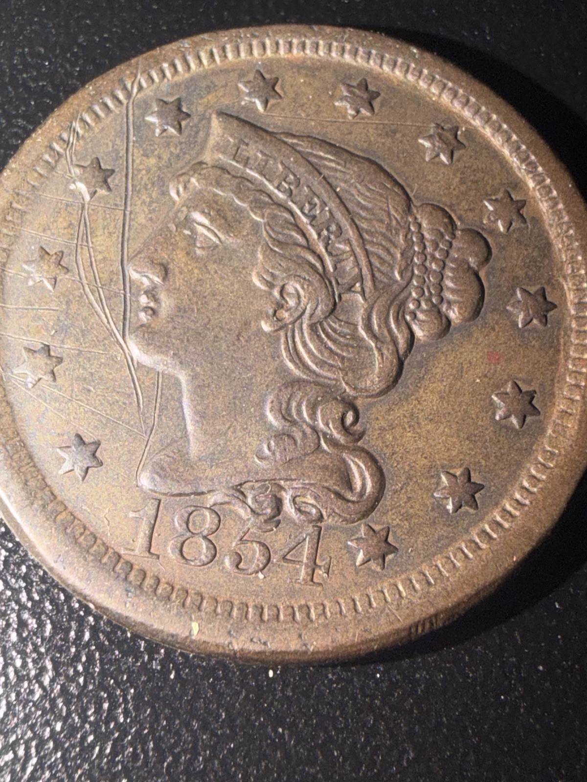 1854 Large Cent VF/XF Scratches