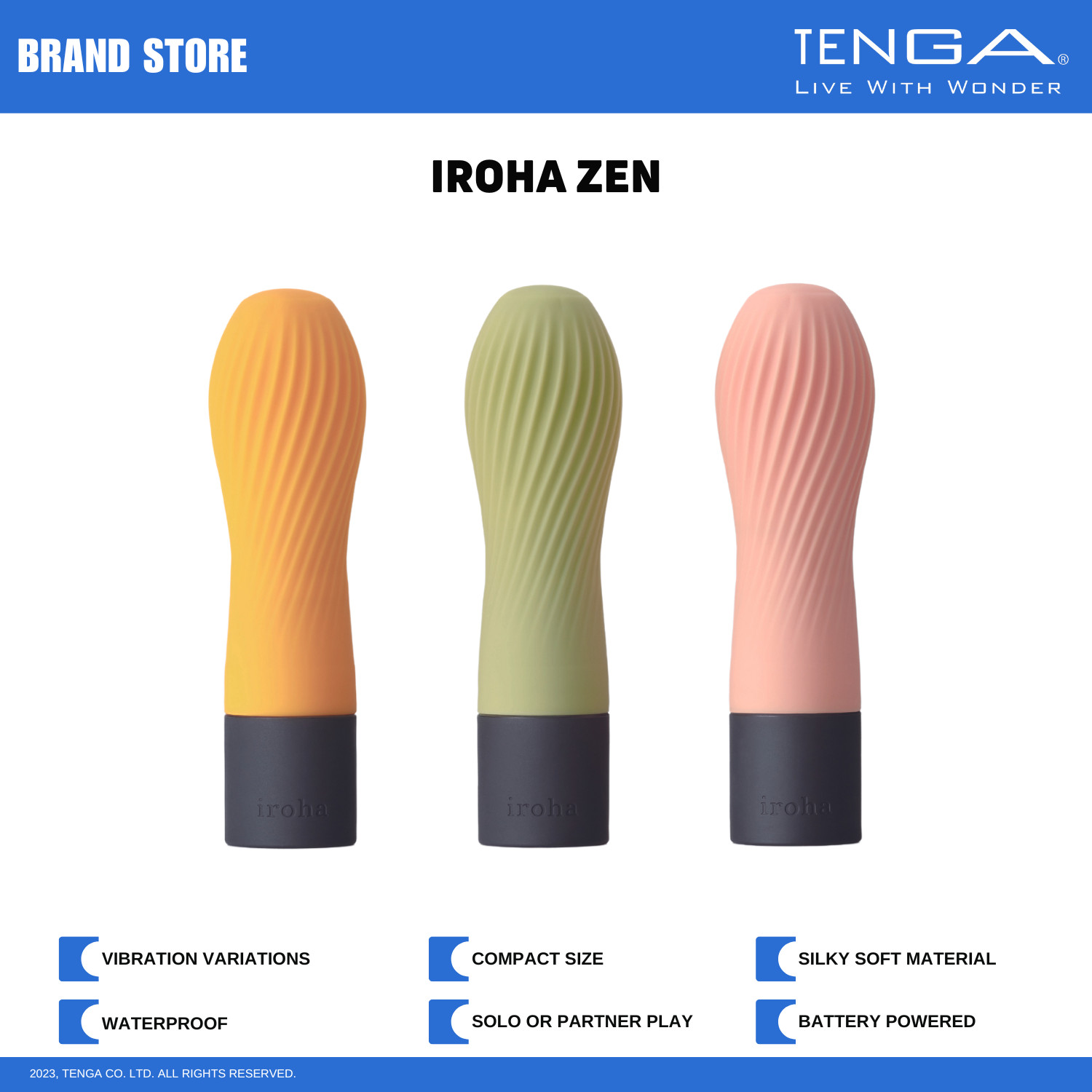 Iroha Zen Waterproof Insertable Clitoral/ Clit Vibrator w/ Batteries NIB TENGA