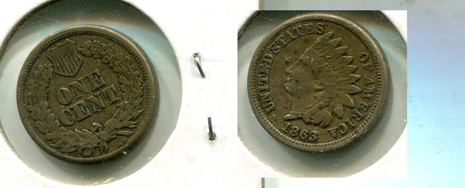 1863 INDIAN HEAD PENNY TYPE COIN FINE 6526S