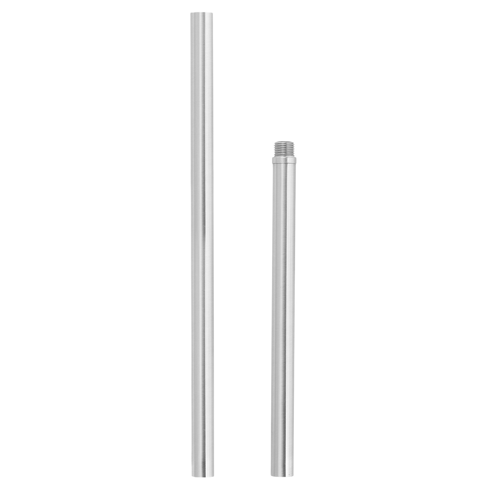 2 Pcs 7.9" and 11.8" Threaded Extension Rod with Pipe Nipple, Light Silver