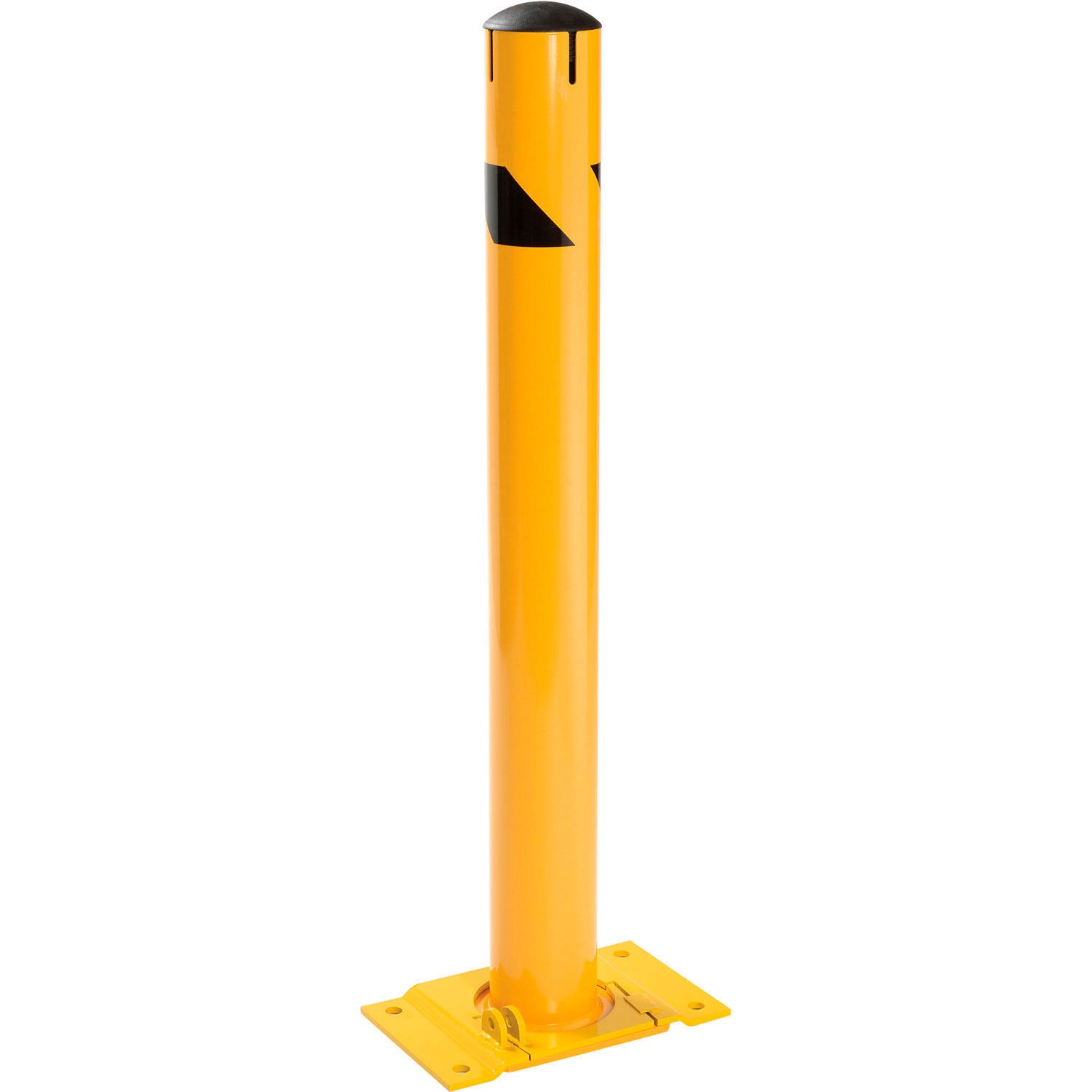 Global Industrial Steel Safety Bollard W/Chain Slots Removable Base  Cap 4.5''D