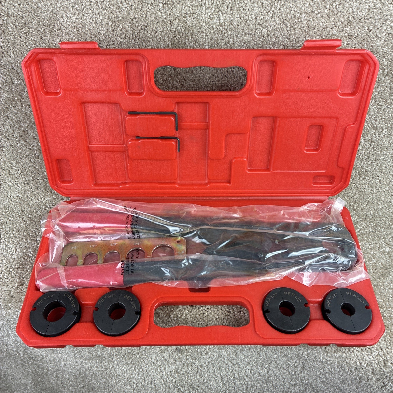 Steel Dragon Tools 5 Head PEX Line Crimping Tool Set Complete Looks Unused