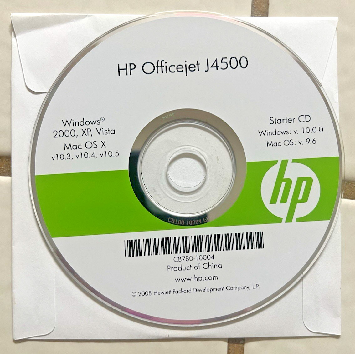 Disc only 2008 Hp Officejet J4500 Windows 10.0.0 Mac OS 9.6 Starter Cd
