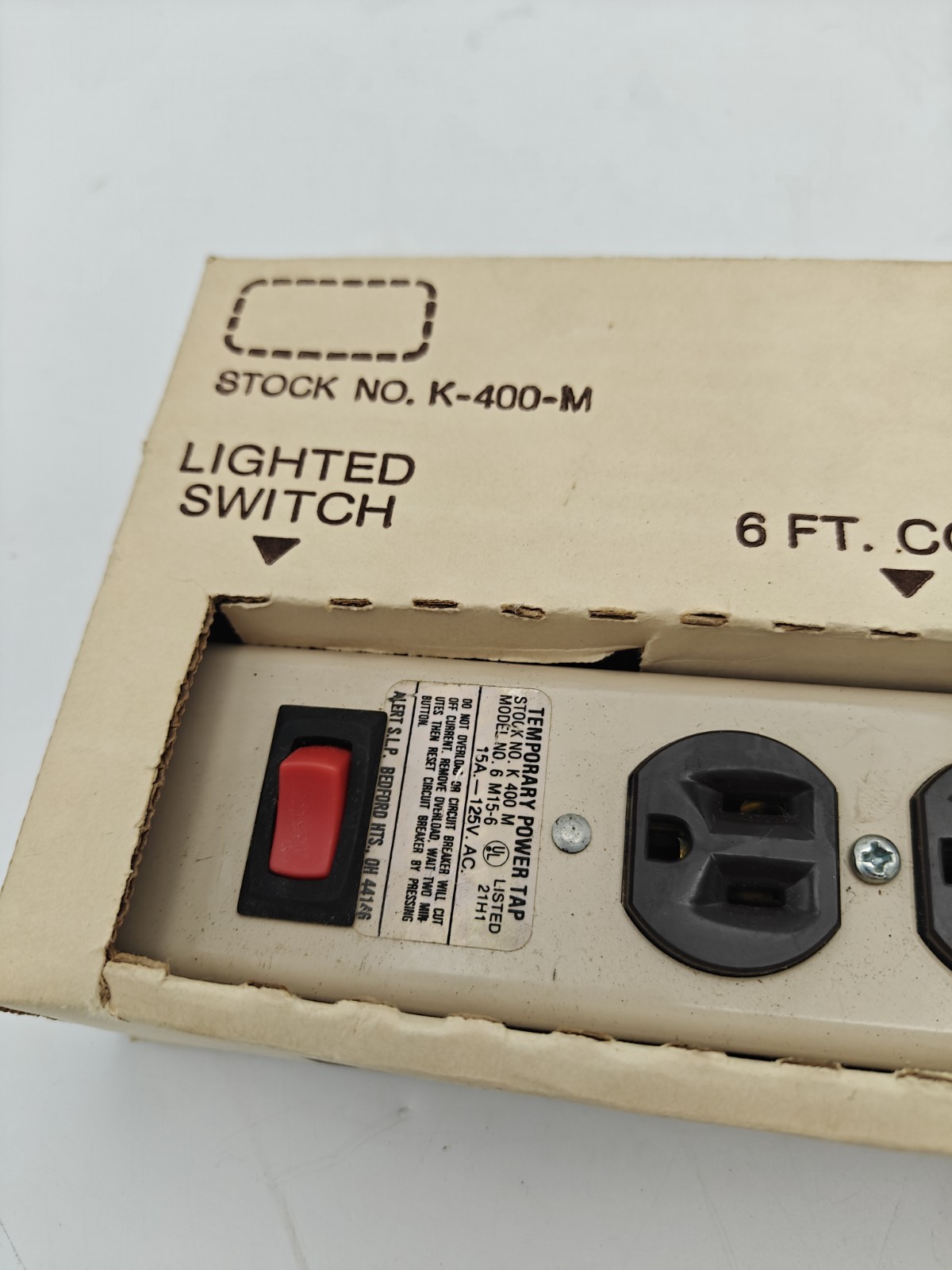 Alert SLP Temporary Power Tap 6-Outlet Heavy Duty Power Strip 6M15-6 125V 15A