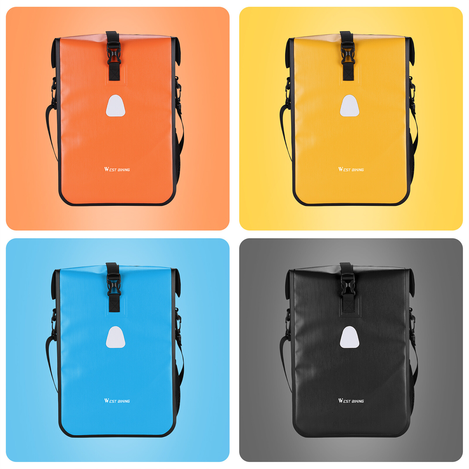 WEST BIKING 12L-15L Waterproof Bicycle Single Pannier Bag Bicycle Pannier Bag
