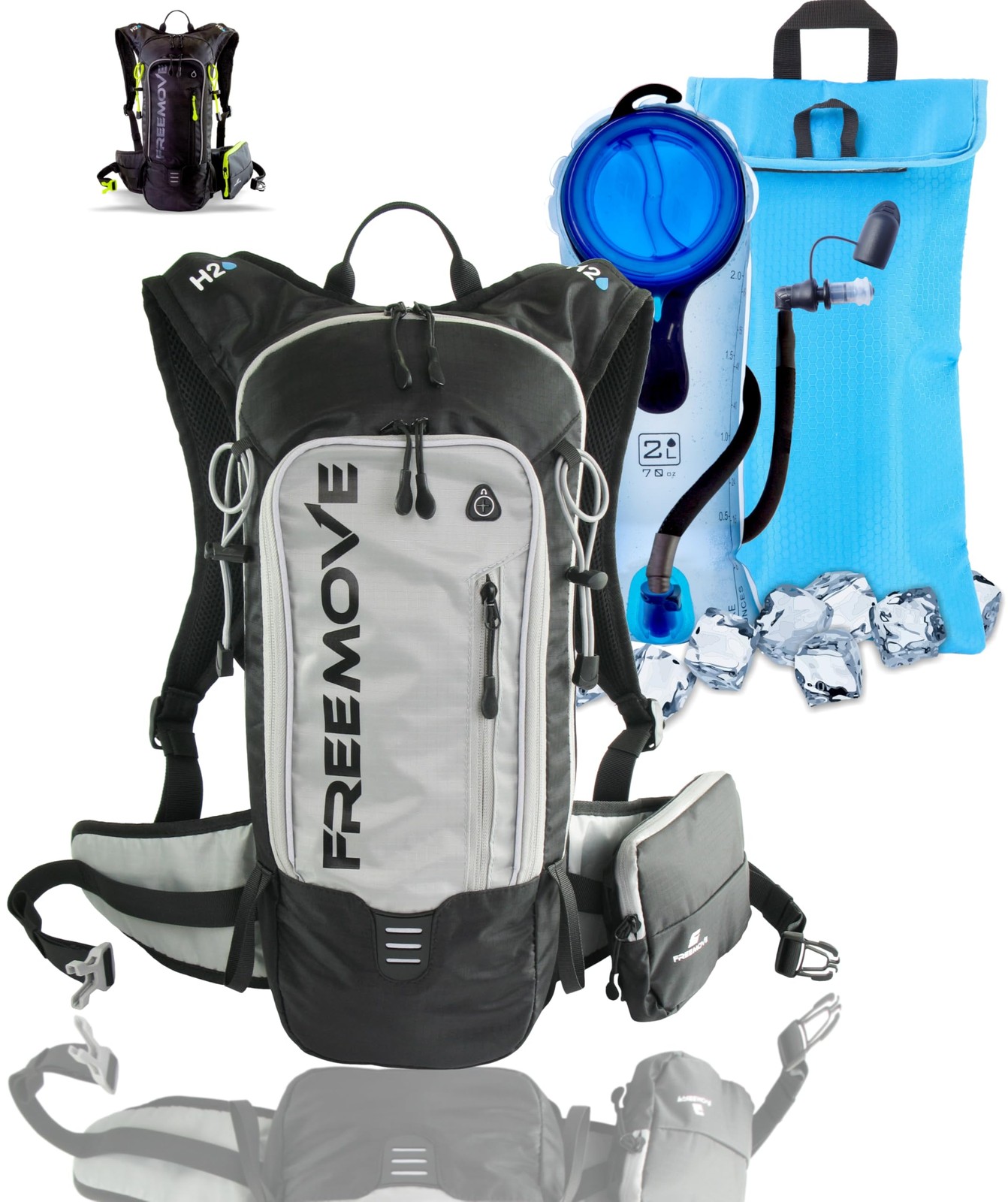 Insulated Cooler Backpack with 2L Bladder for Hiking, Running, Cycling, Biking