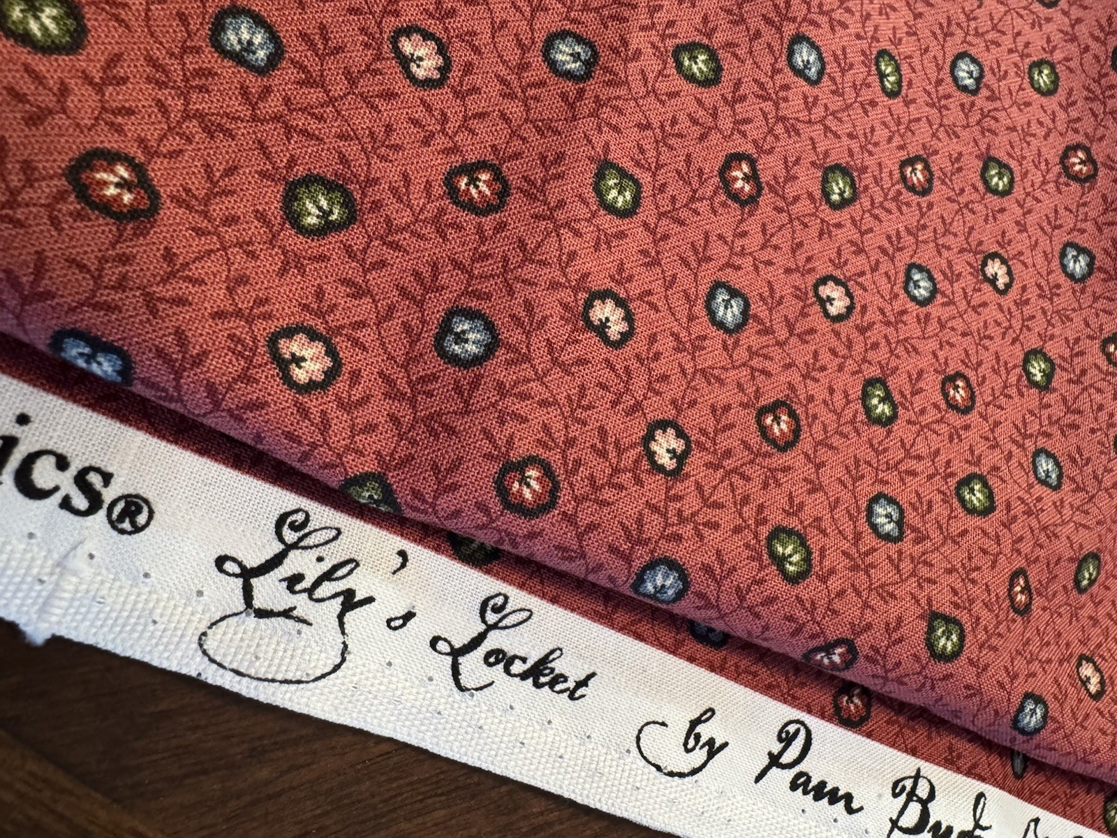 Pam Buda Lily's Locket COTTON QUILT FABRIC Clematis Victorian Repro 1 YD 44"W