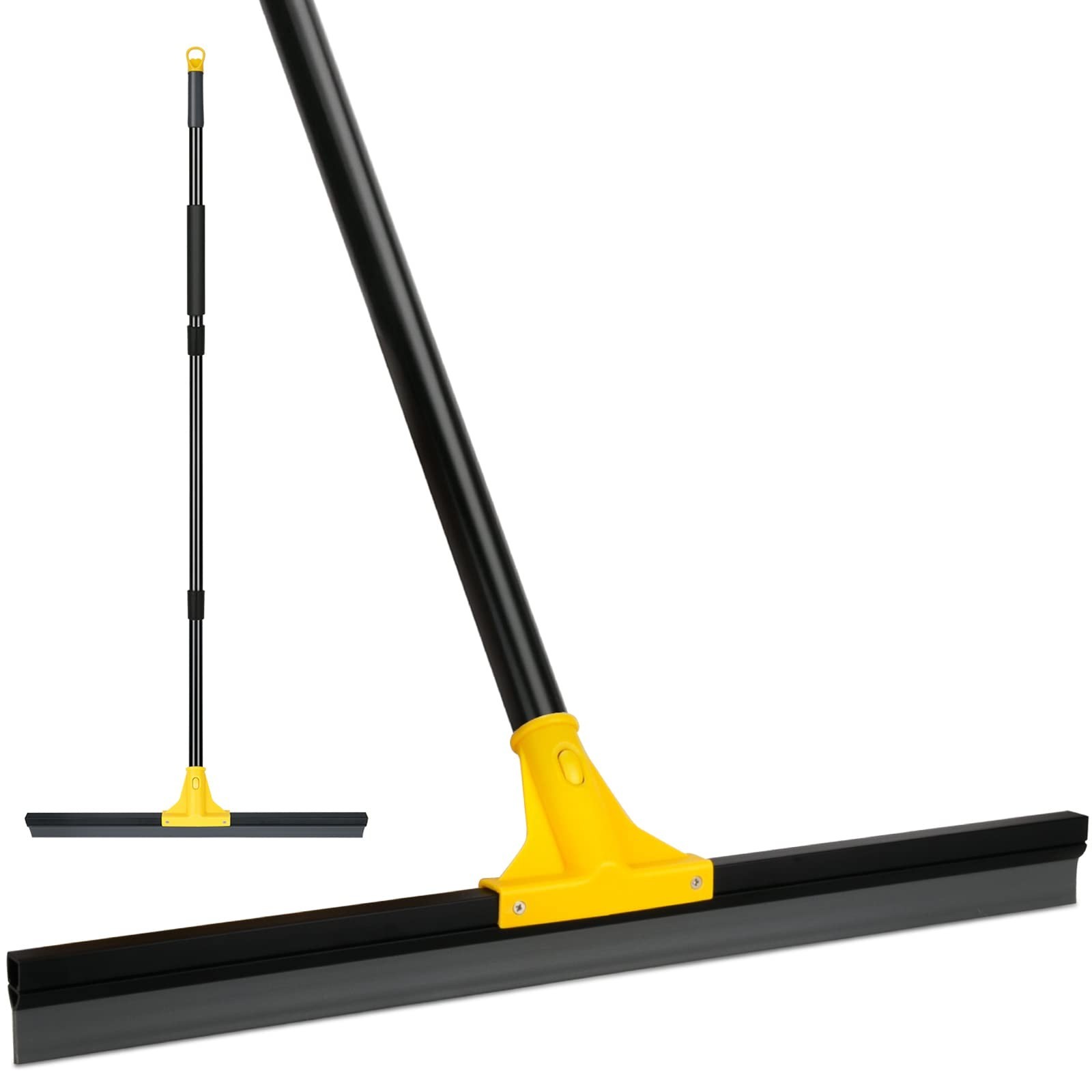 Floor Squeegee for Concrete and Tile Cleaning, 24'' Rubber Wiper Broom, Large...
