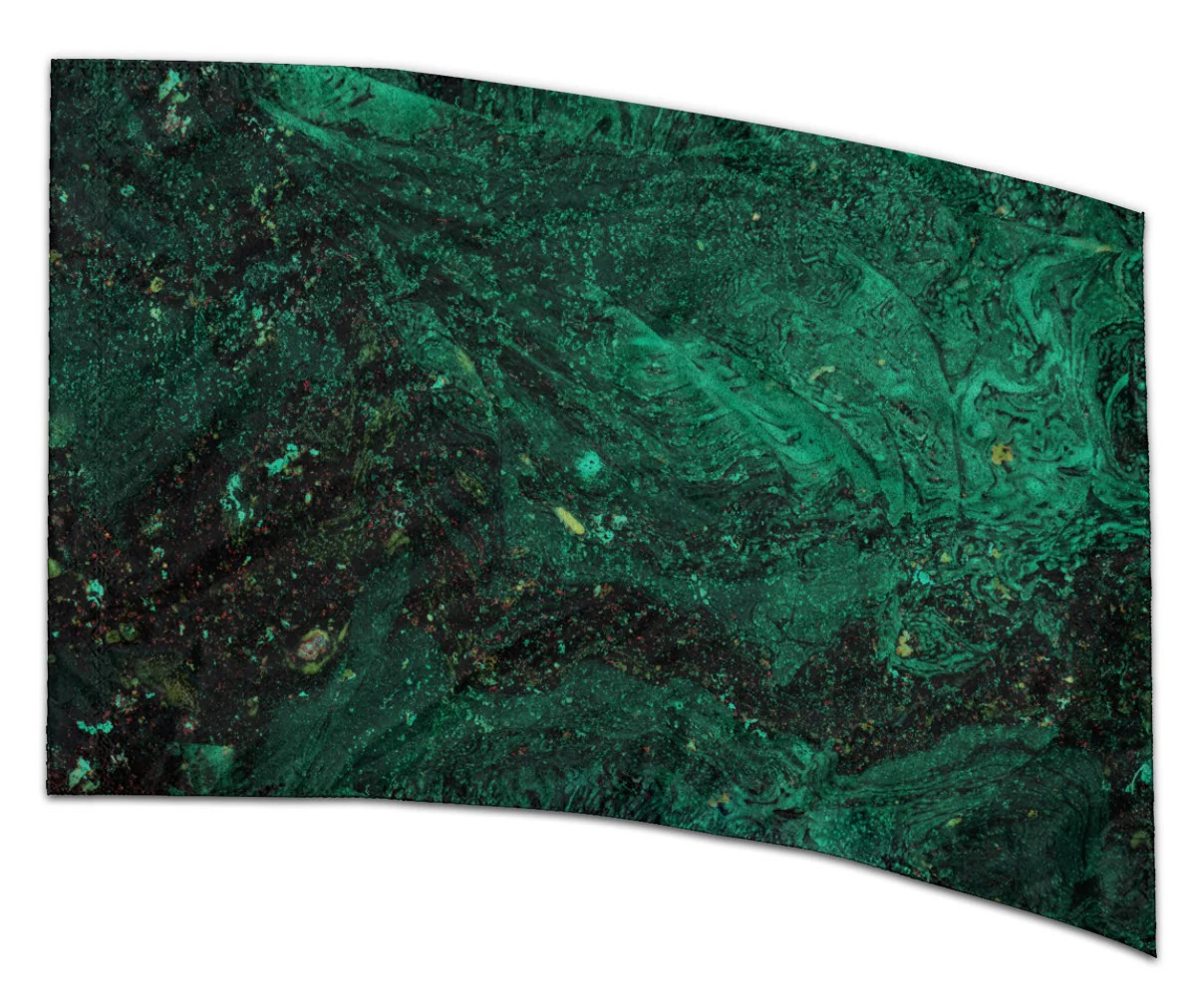 COLOR GUARD FLAGS EMERALD CASCADE SILKS - NEW - 36" x 54" Standard Curved
