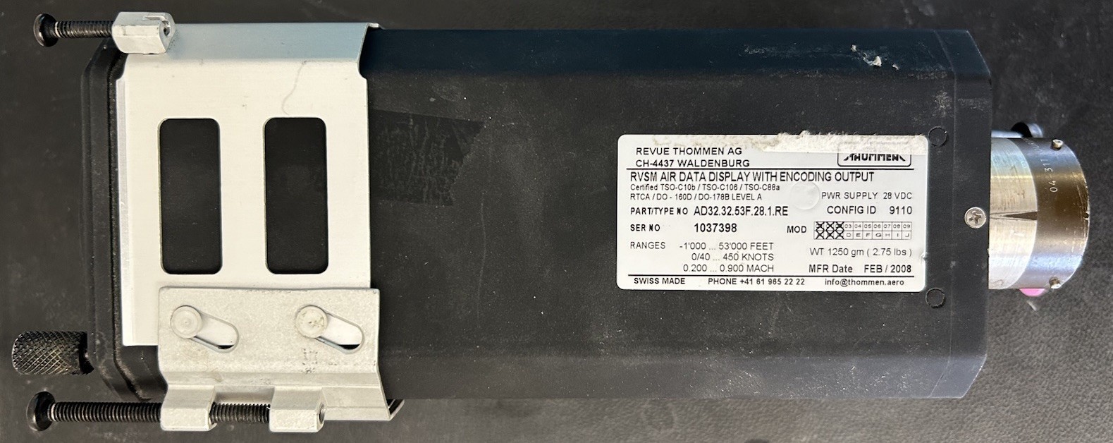 Thommen RVSM Air Data Display with Encoding Output PN - AD32.32.53F.28.1.RE (AR)
