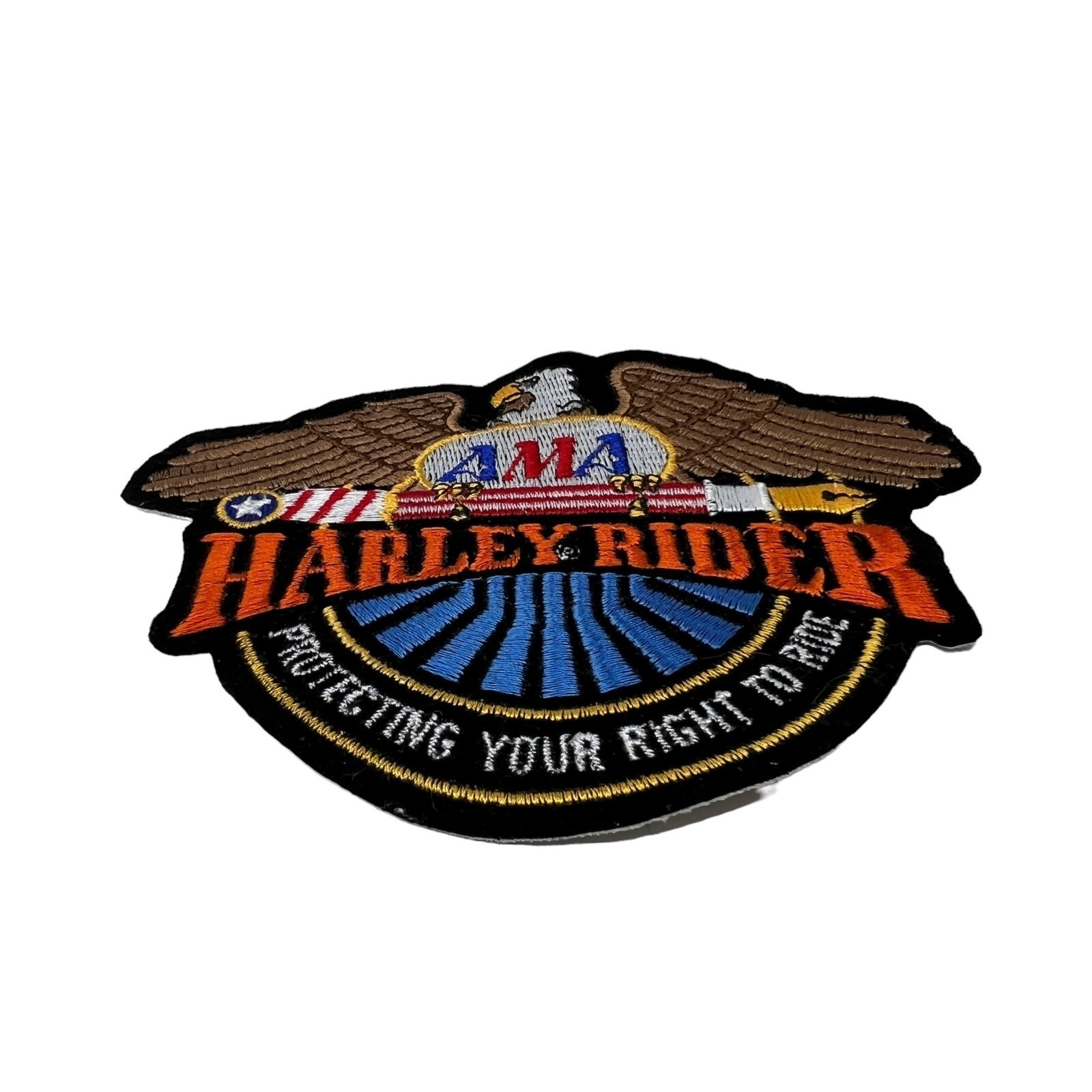 Harley Davidson Patch with Eagle AMA Protecting Your Right to Ride