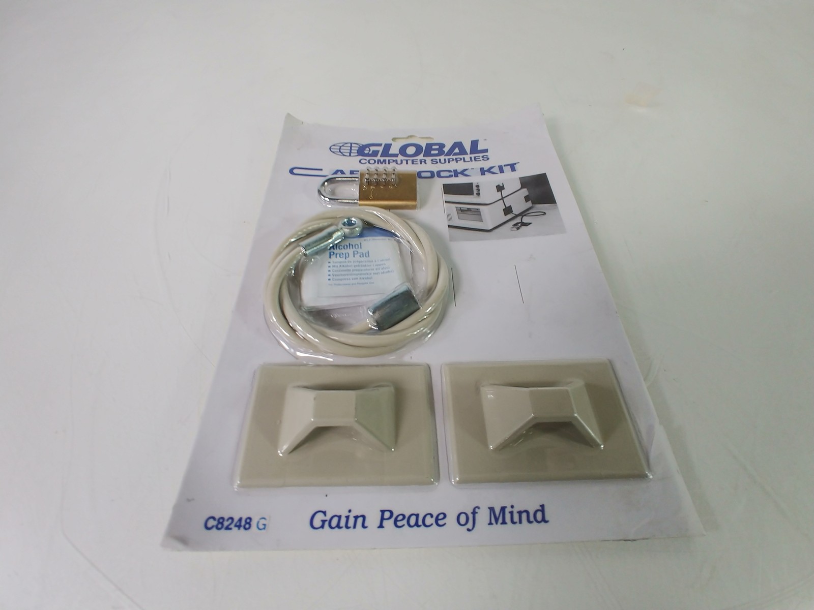New Global Computer Supplies C8248G Cable Lock Kit For Desktop Computer