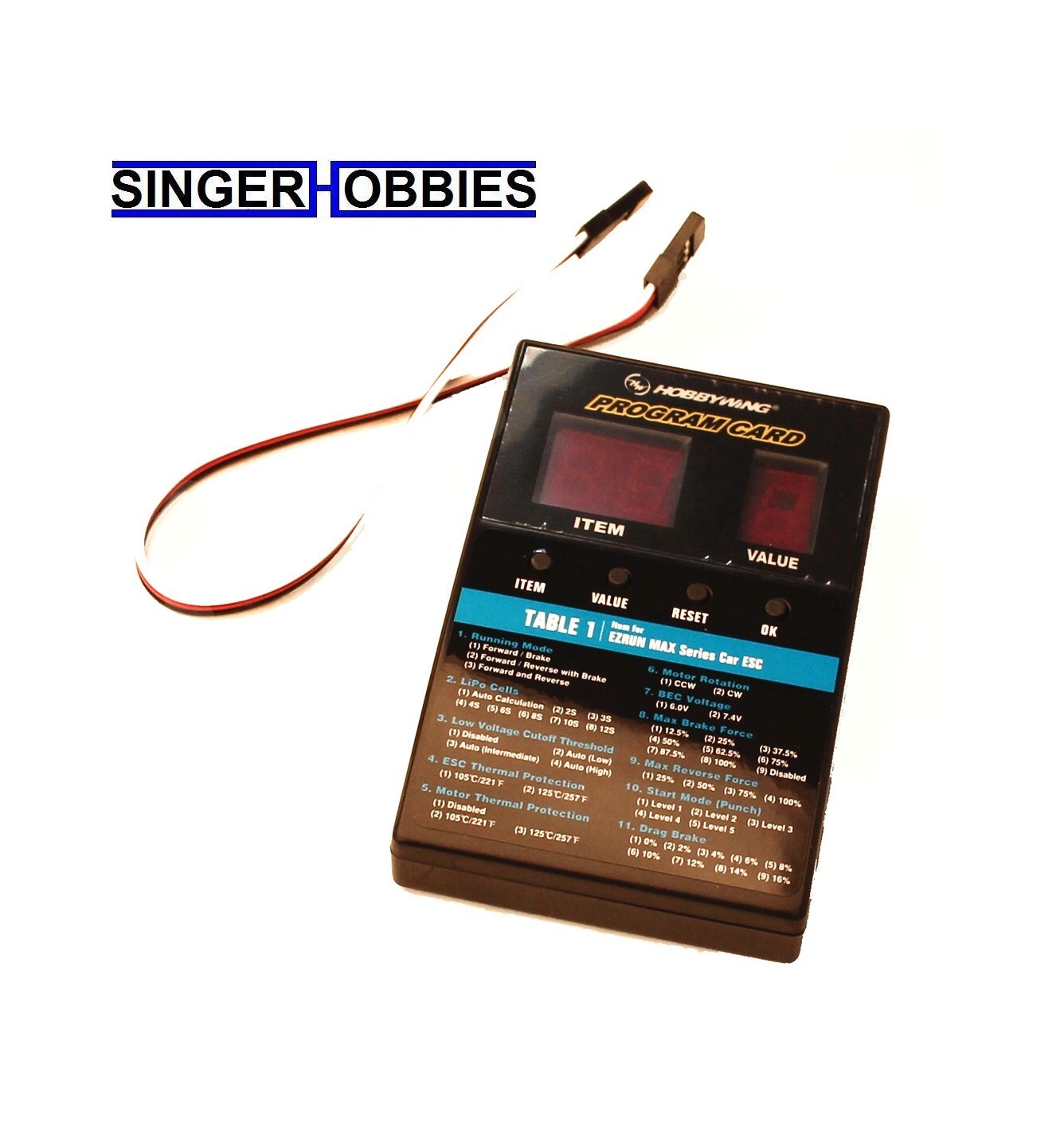 HobbyWing HWI30501003 LED Program Card - General Use for Cars, Boats, & Air HRP
