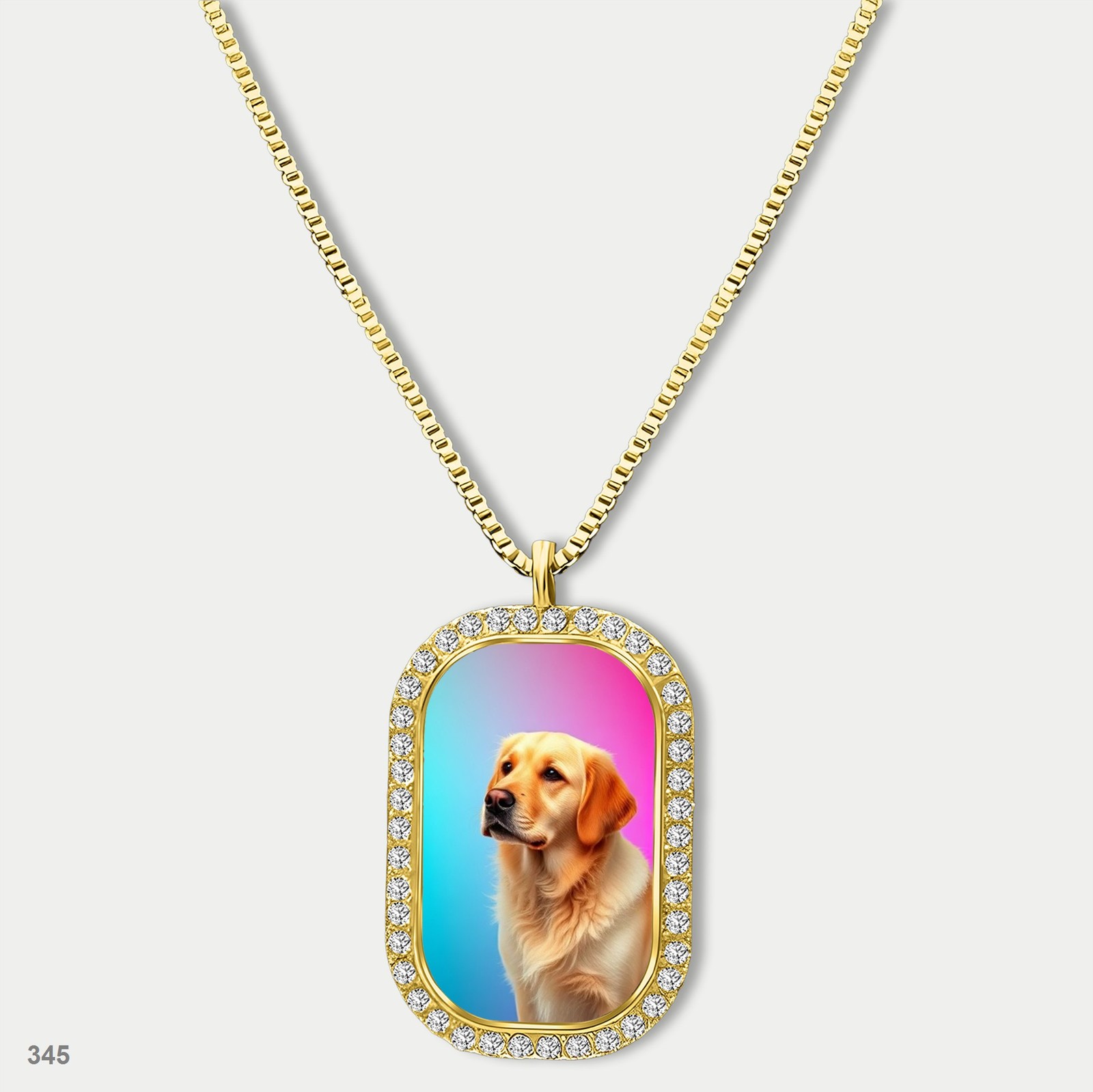 Amazing Cute Golden Retriever Dog Fashion Pendant Necklace Chain Photo Dog Tag C