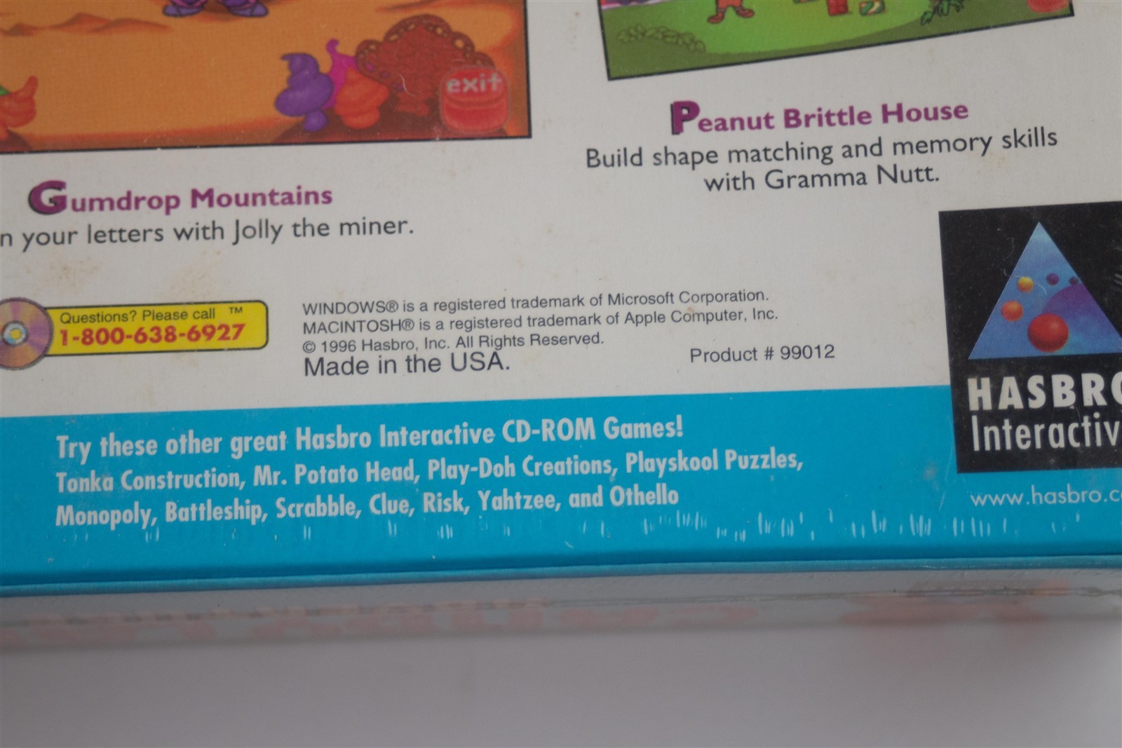 Candy Land Adventure PC Big Box Game (PC / Mac CD-rom, Hasbro, 1996)