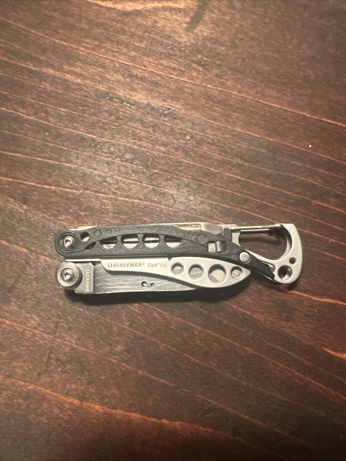 Early Retired Black Leatherman Style CS Multitool Keychain Scissor Knife, EDC!
