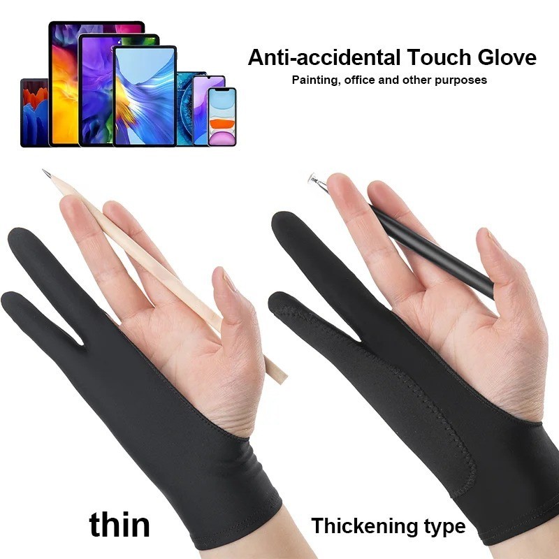 Two Finger Drawing Glove for Tablet iPad Artist Anti-Touch Digital Art Glove USA