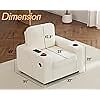 VanAcc Couch,Deep Seat Sofa with USB Charging Ports & Cup Holders,Comfy couch